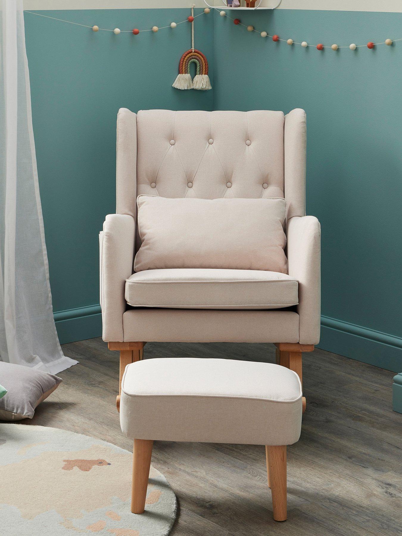 Image 4 of 6 of Babymore Lux Nursing Chair with Stool - Cream