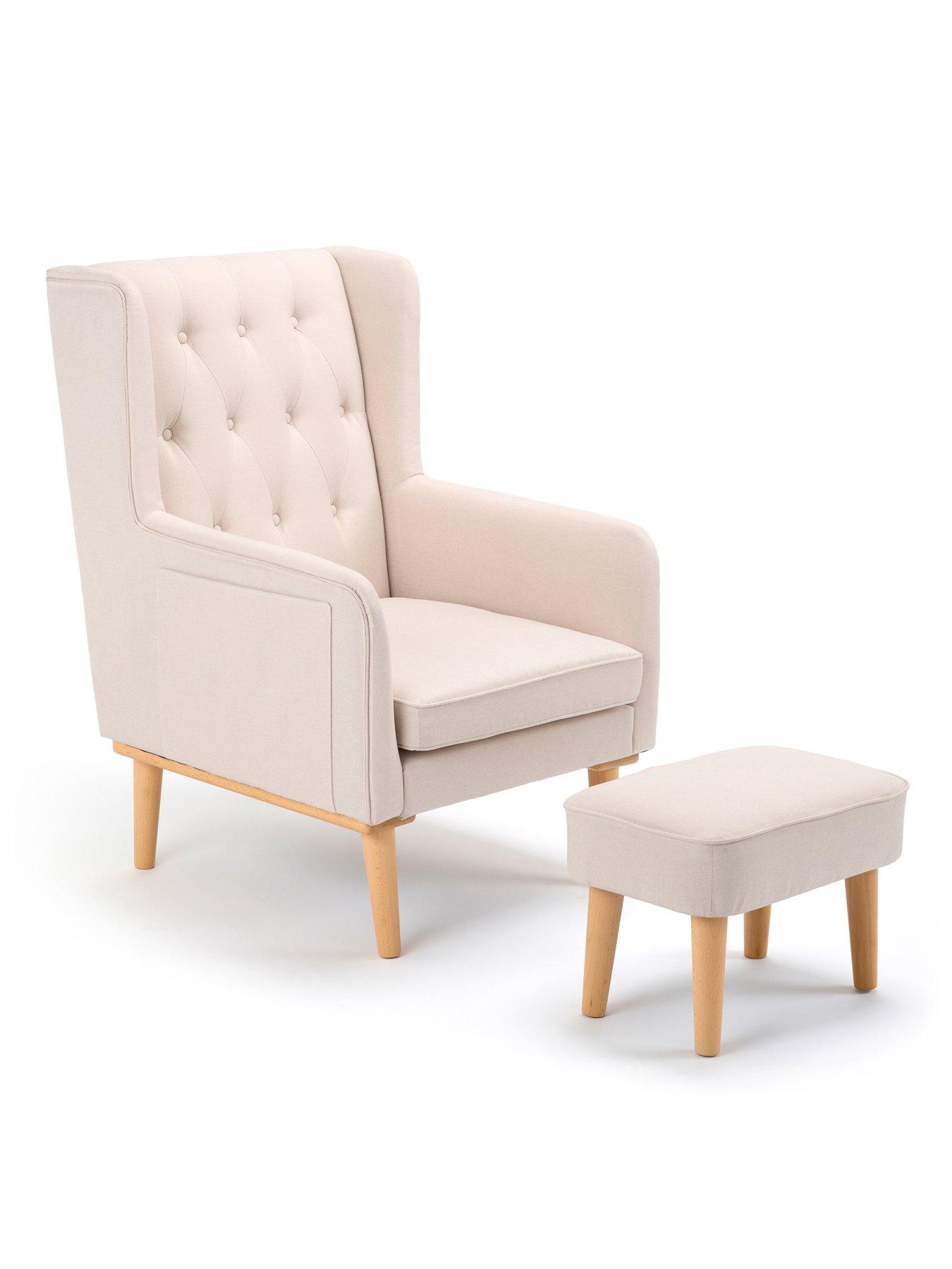 Image 6 of 6 of Babymore Lux Nursing Chair with Stool - Cream