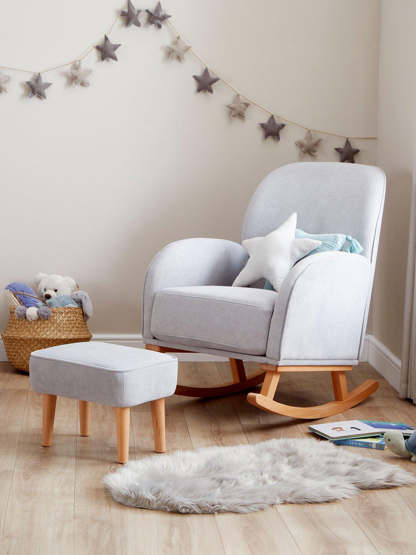 Image 1 of 7 of Babymore Freya Nursing Chair with Stool - Grey