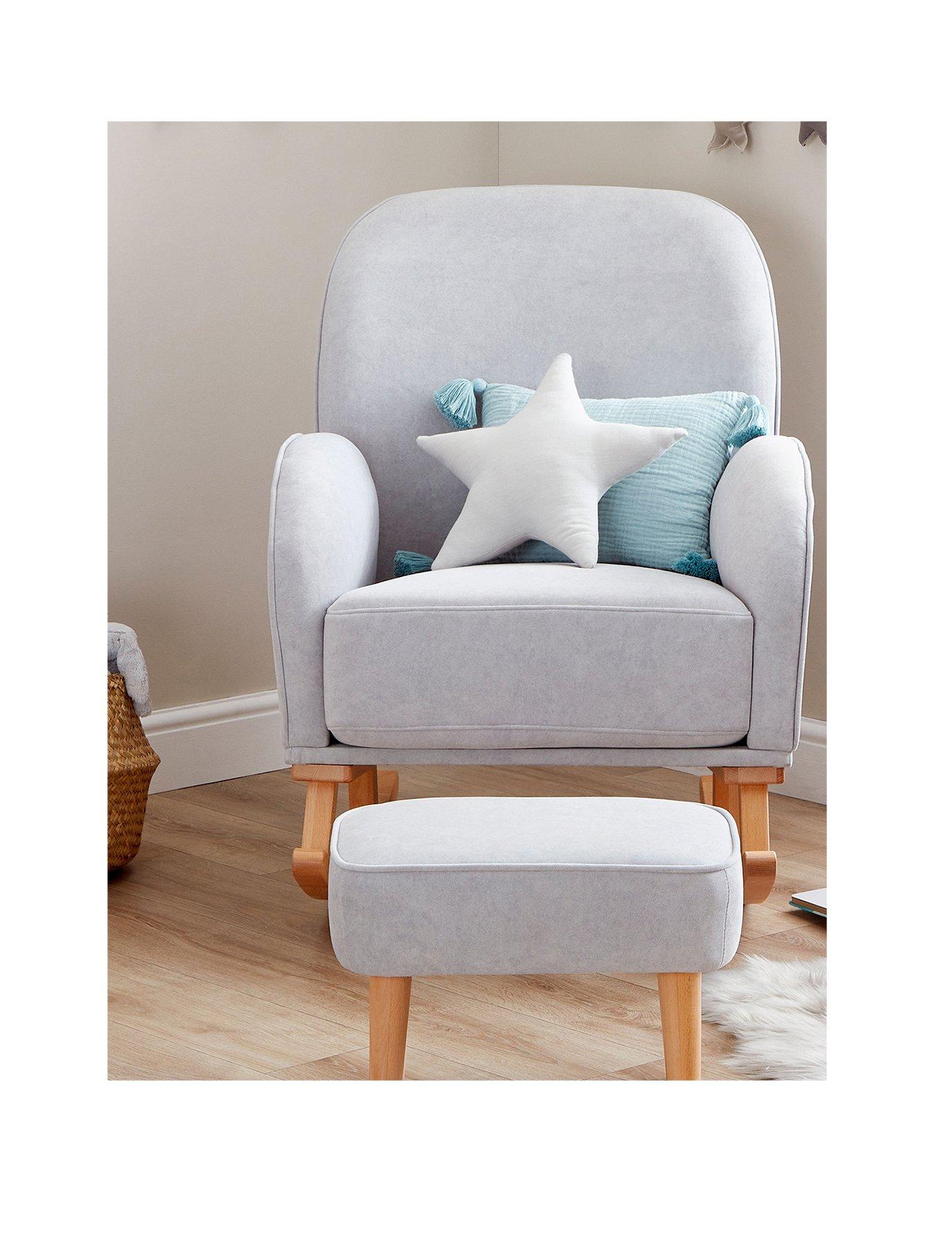 Image 2 of 7 of Babymore Freya Nursing Chair with Stool - Grey