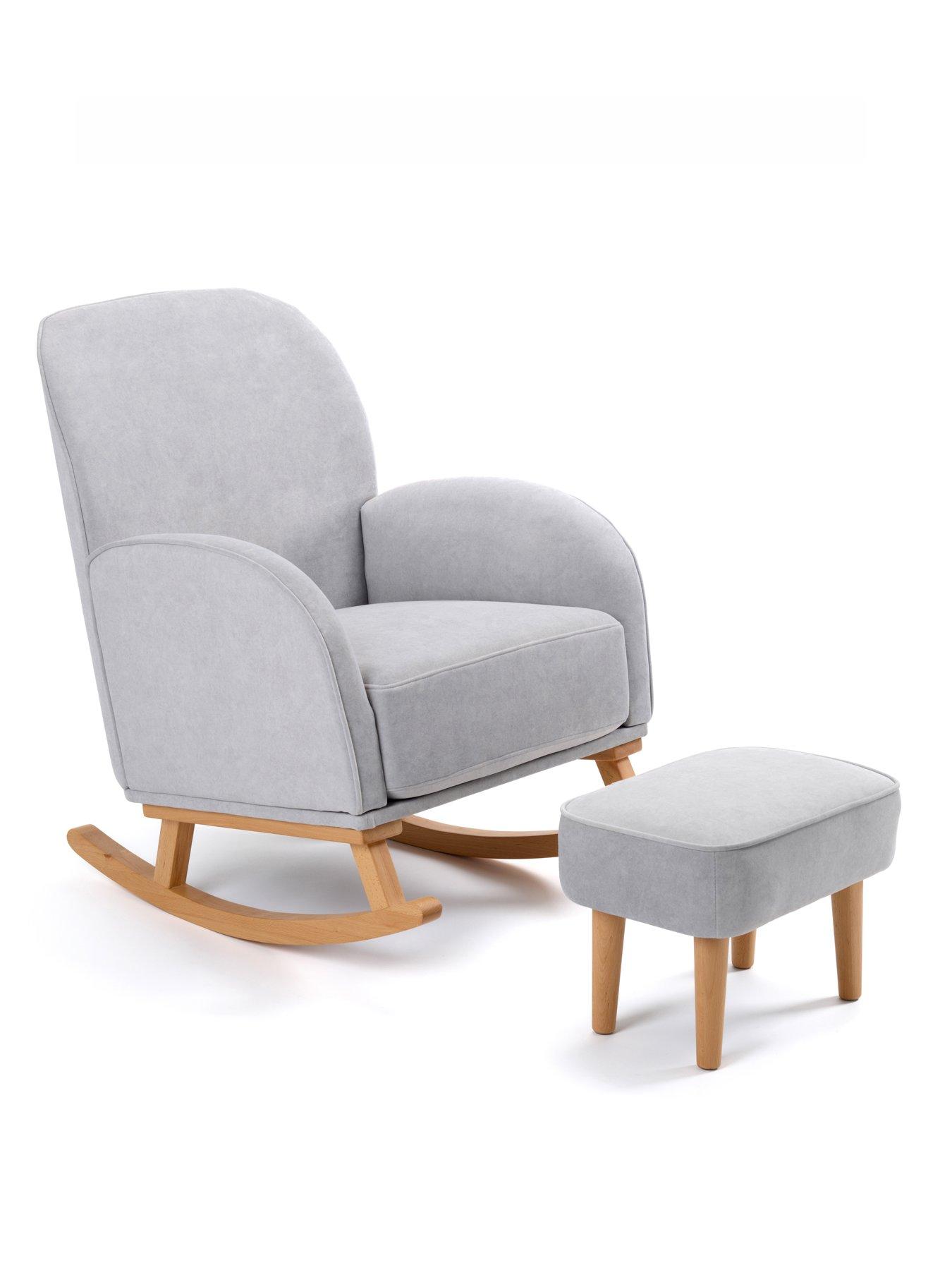 Image 5 of 7 of Babymore Freya Nursing Chair with Stool - Grey