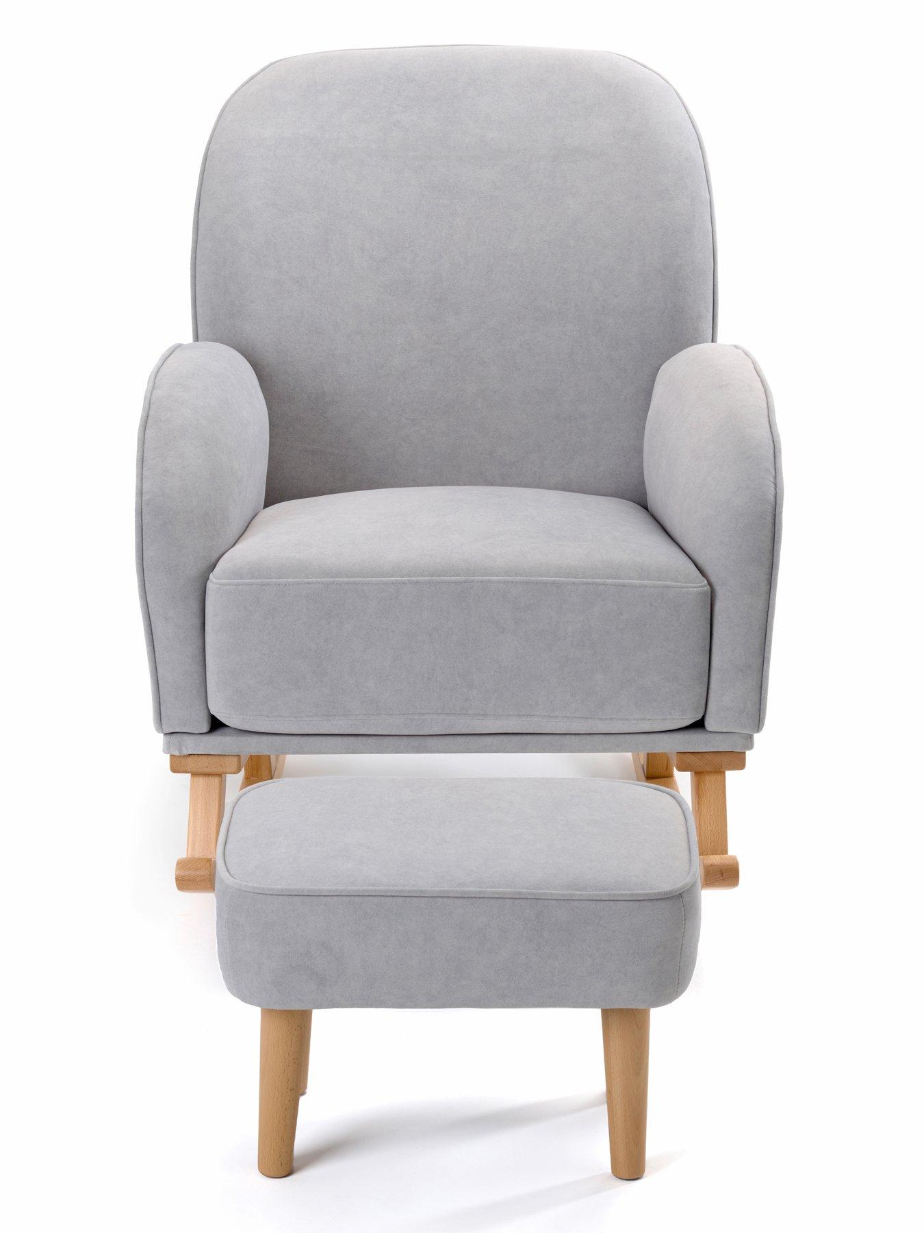 Image 6 of 7 of Babymore Freya Nursing Chair with Stool - Grey