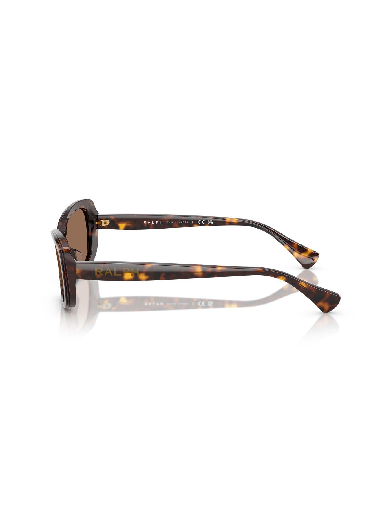 Image 2 of 4 of Ralph Rectangular Sunglasses With Cat Eye Frame- Dark Havana