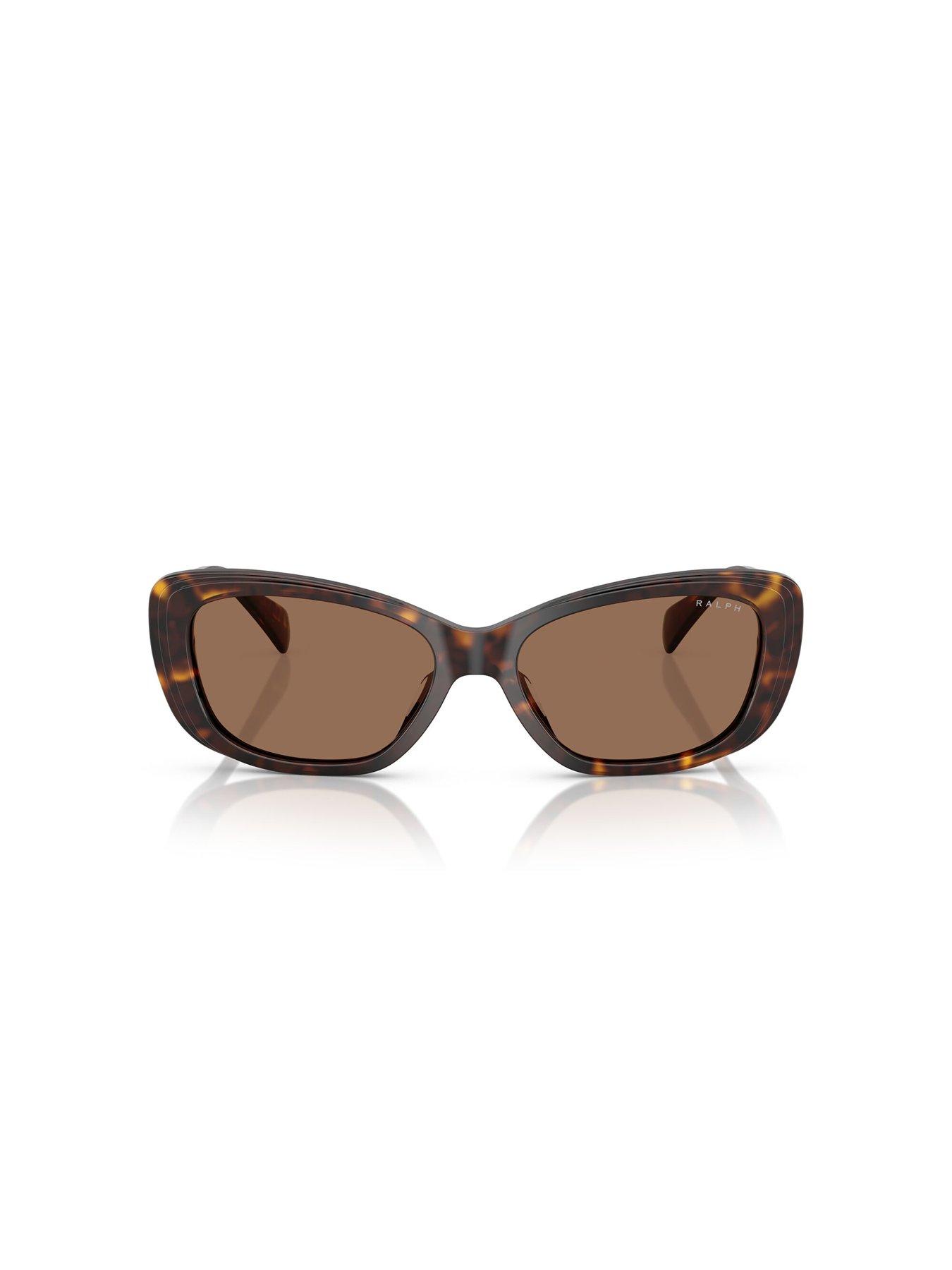 Image 3 of 4 of Ralph Rectangular Sunglasses With Cat Eye Frame- Dark Havana