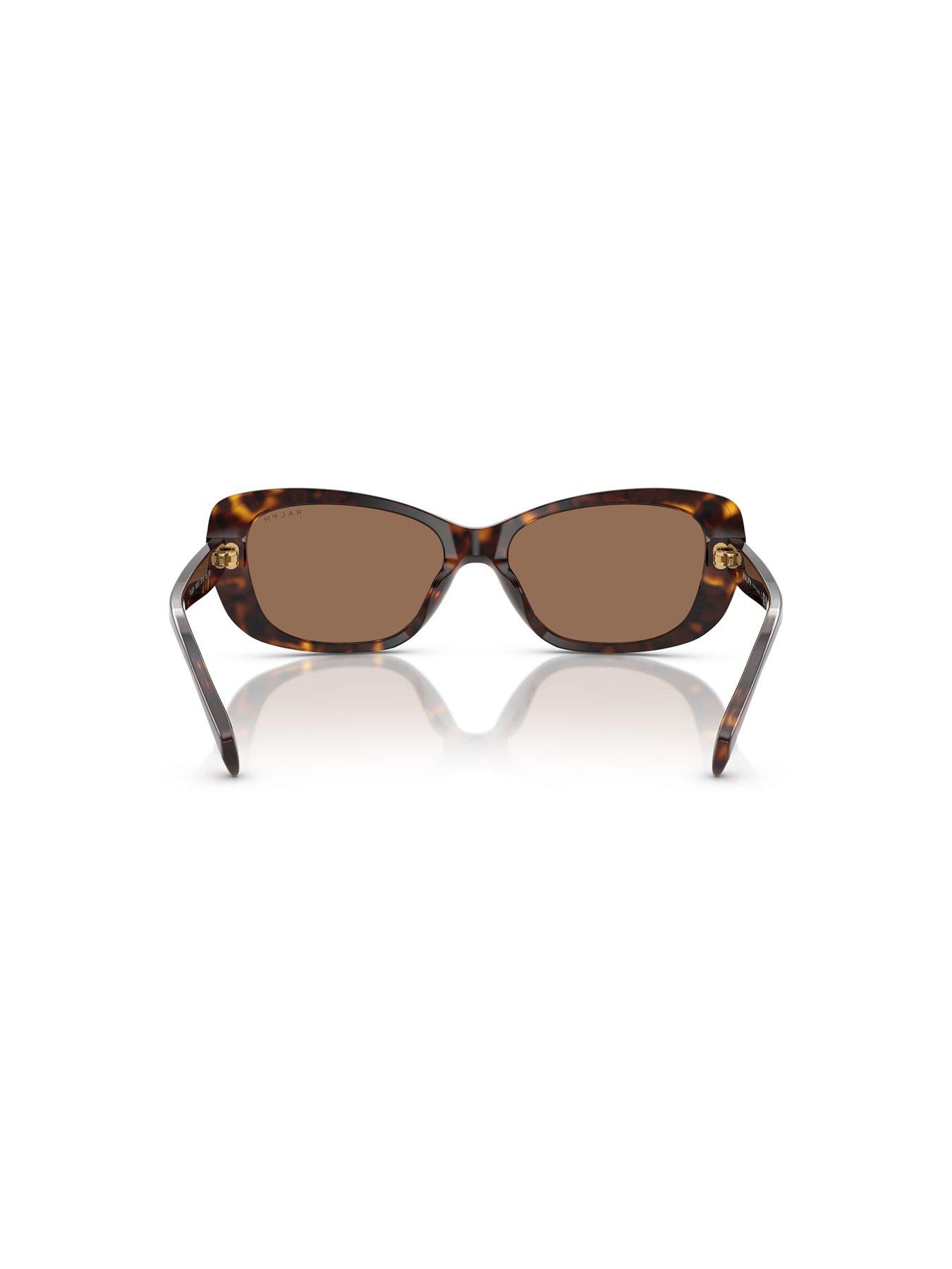 Image 4 of 4 of Ralph Rectangular Sunglasses With Cat Eye Frame- Dark Havana