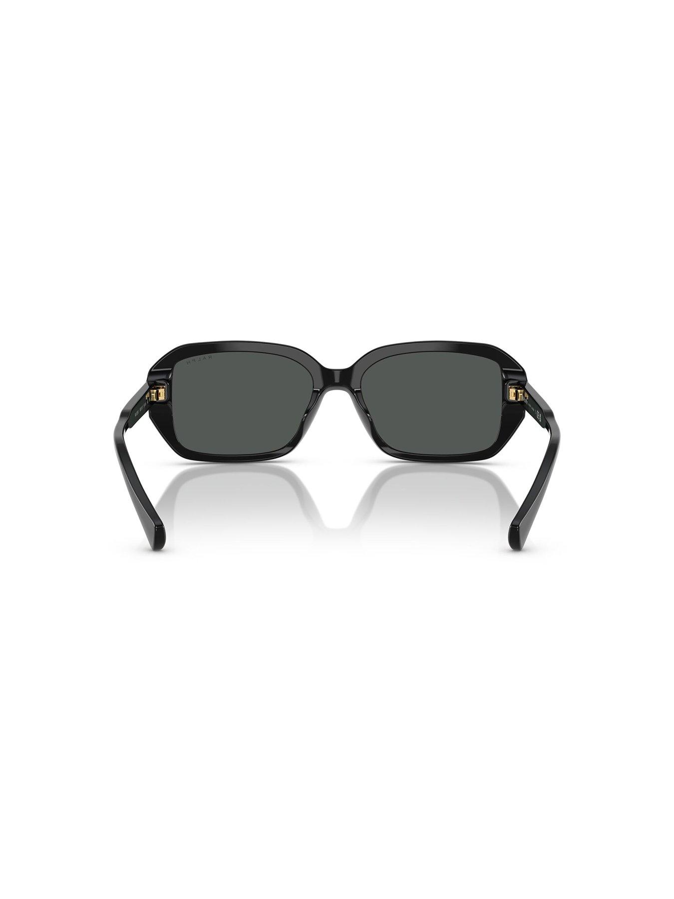 Ralph Shallow Rectangle Sunglasses- Black | Very