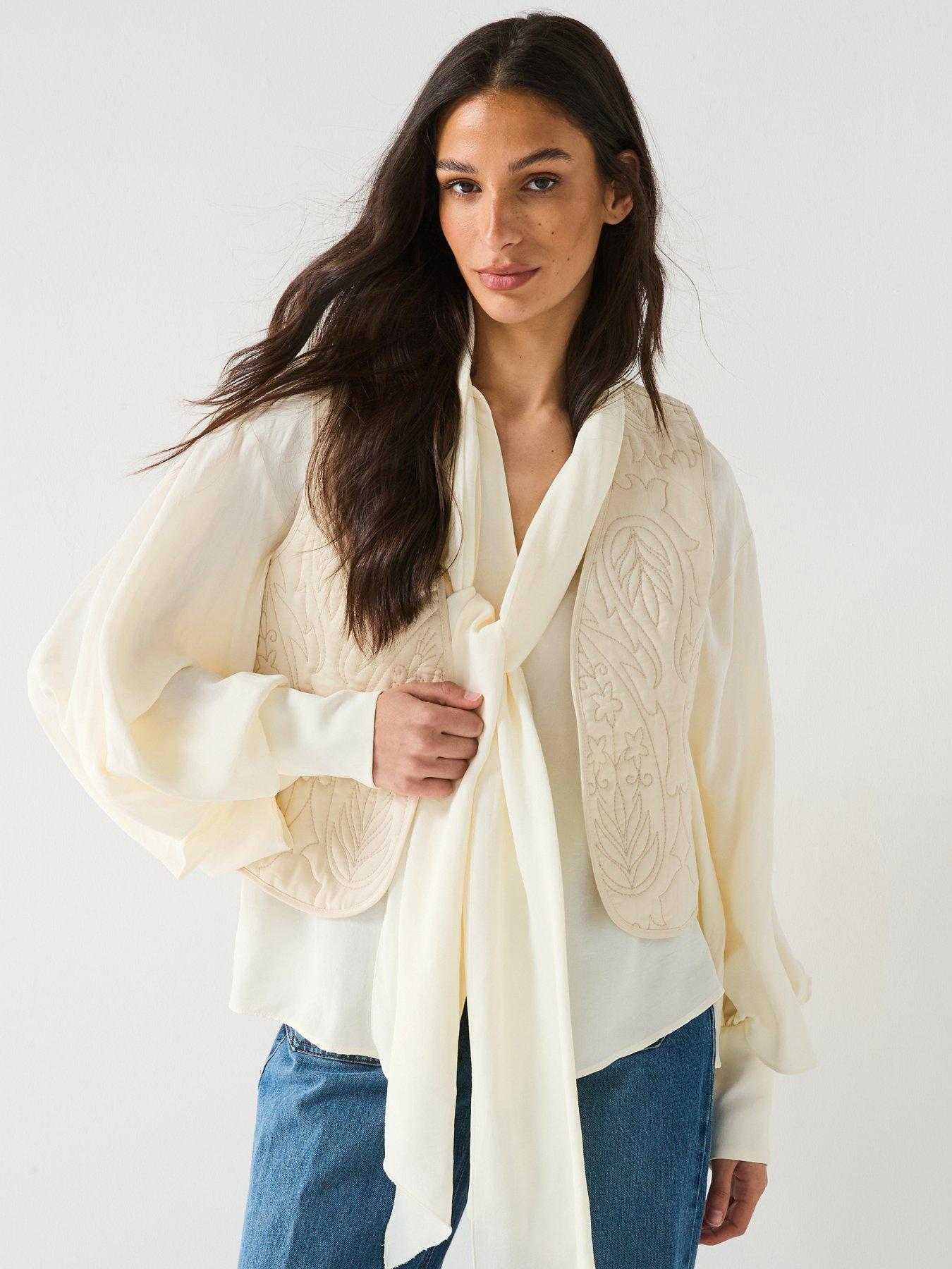undefined Quilted Waistcoat - Cream
