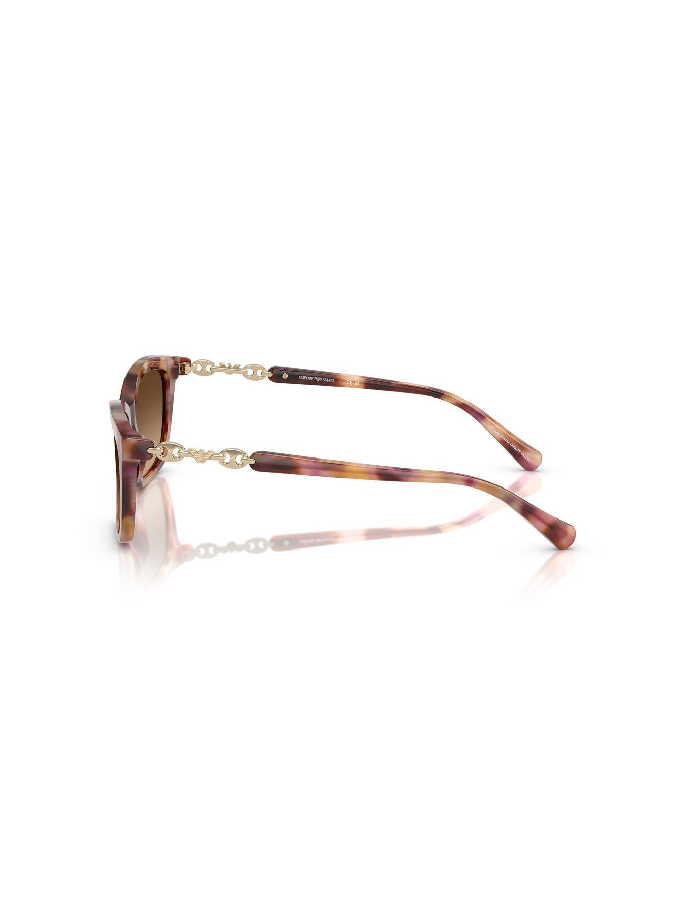 Image 2 of 4 of Emporio Armani Cat Eye Sunglasses- Brown Print