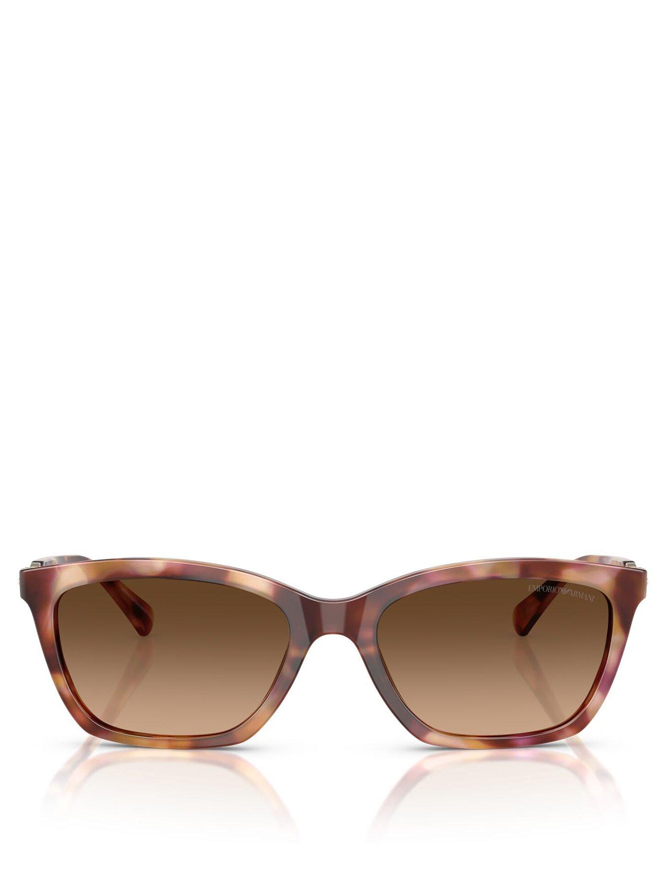 Image 3 of 4 of Emporio Armani Cat Eye Sunglasses- Brown Print