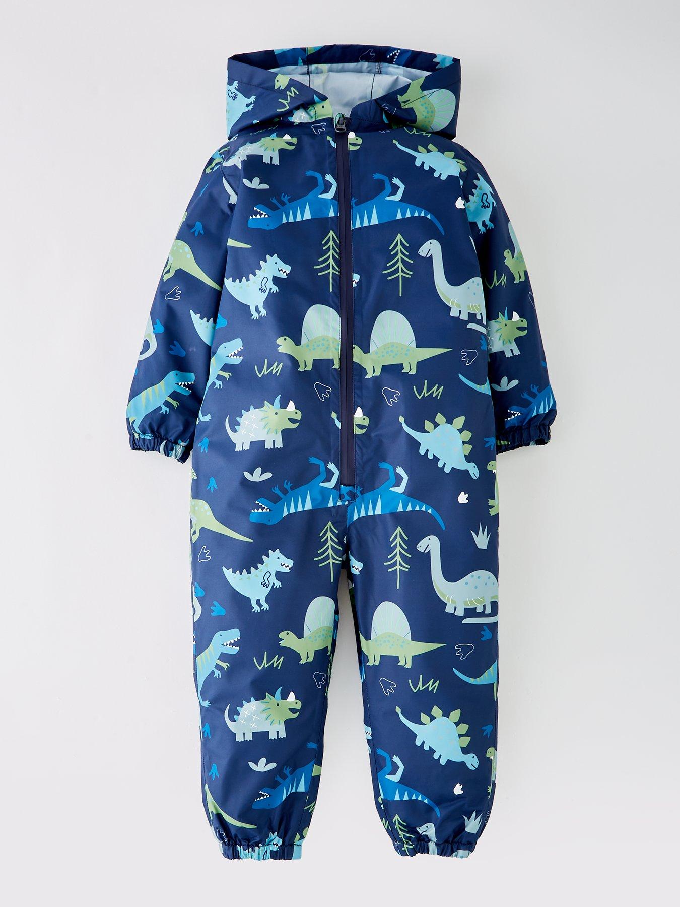 Mini V by Very Boys Dino Puddlesuit - Blue