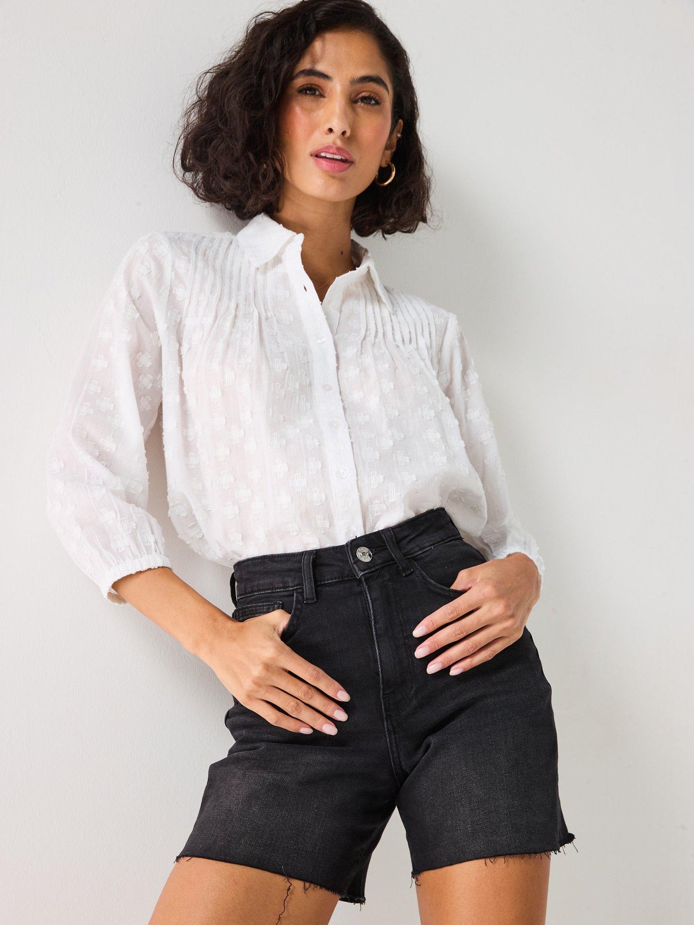 Image 5 of 5 of Only High Rise Wide Leg Shorts - Black