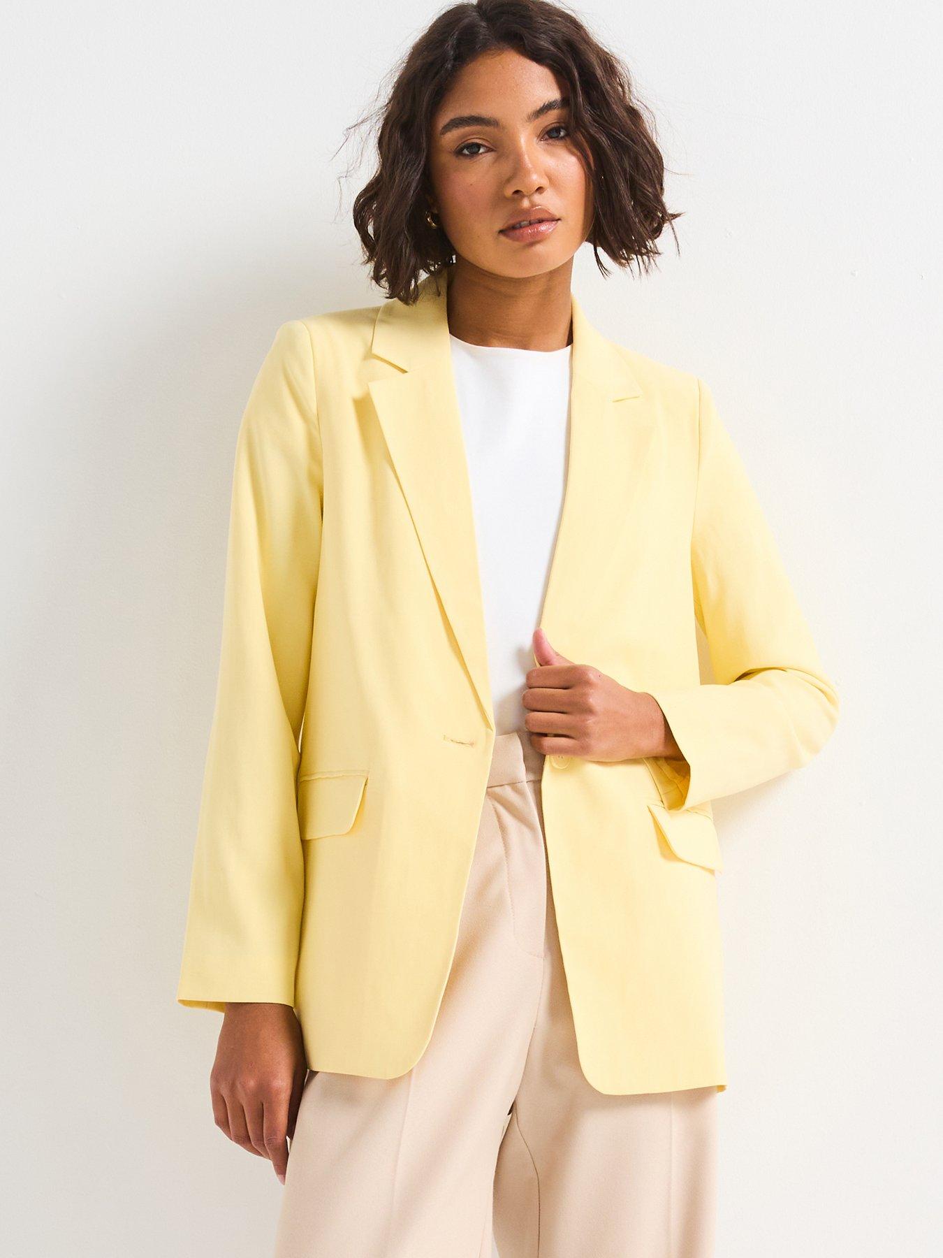 undefined Loose Fit Blazer - Yellow