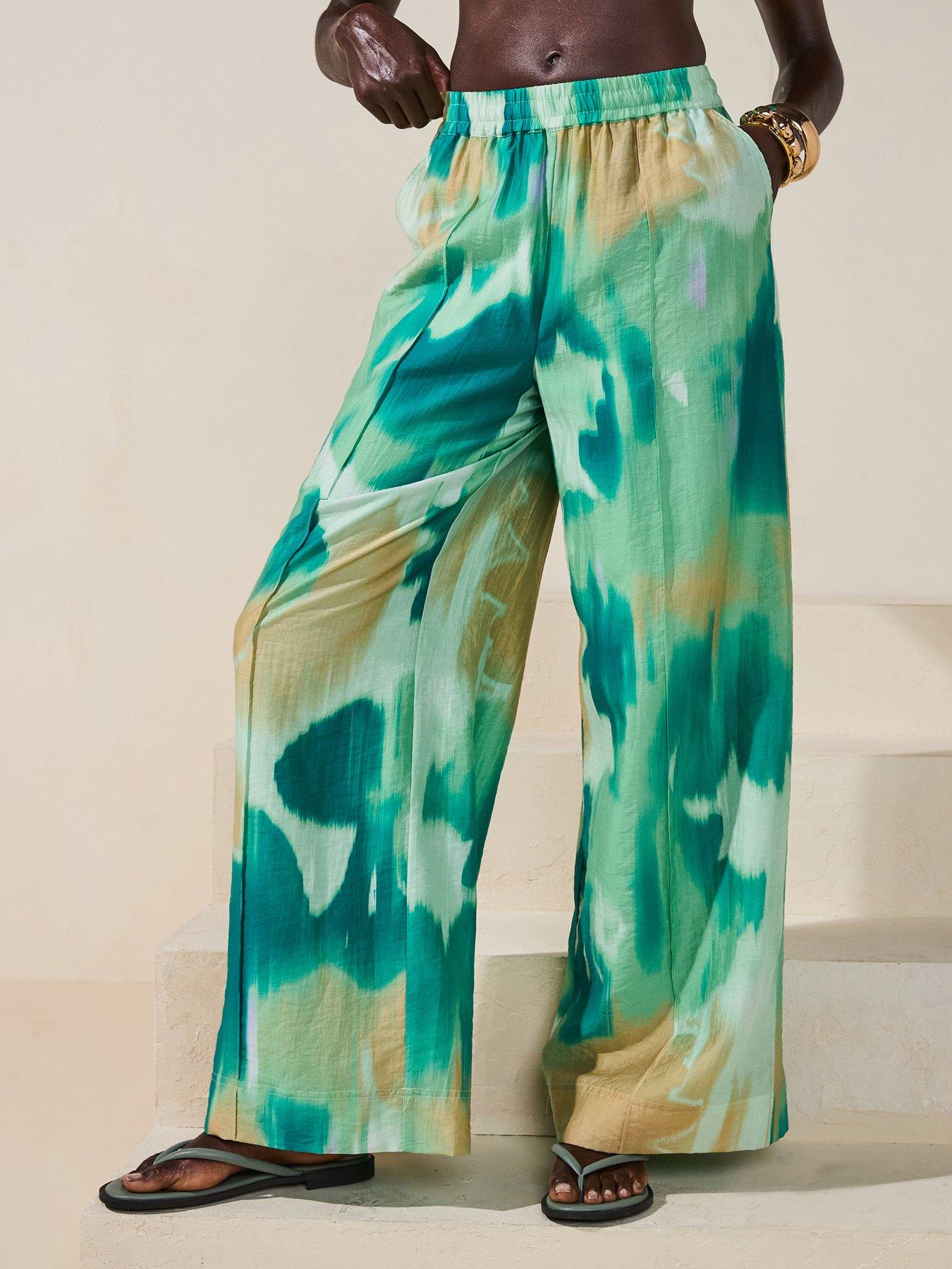 undefined High Rise Wide Leg Trouser - Multi