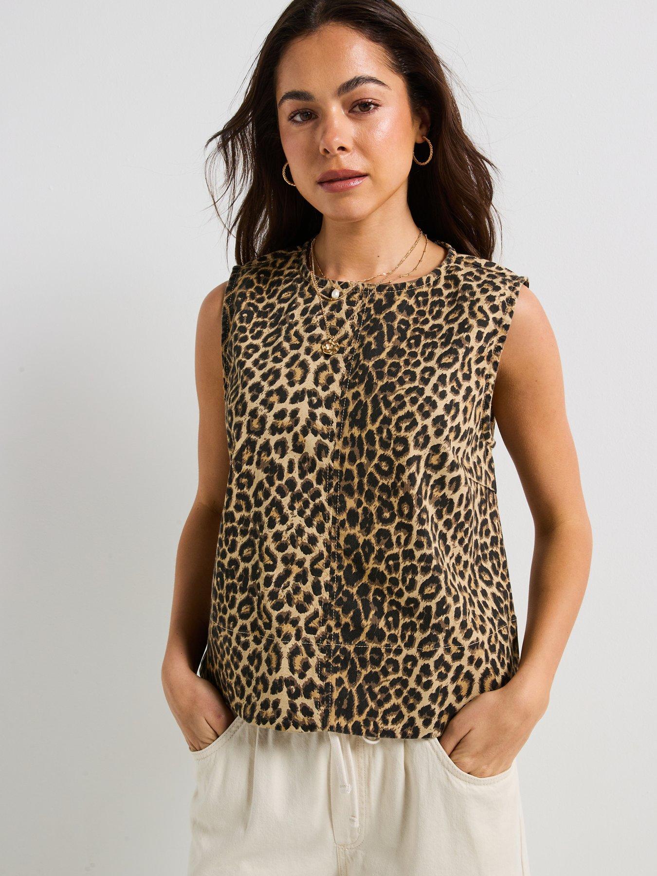 Image 6 of 6 of PIECES Leopard Print Top - Multi