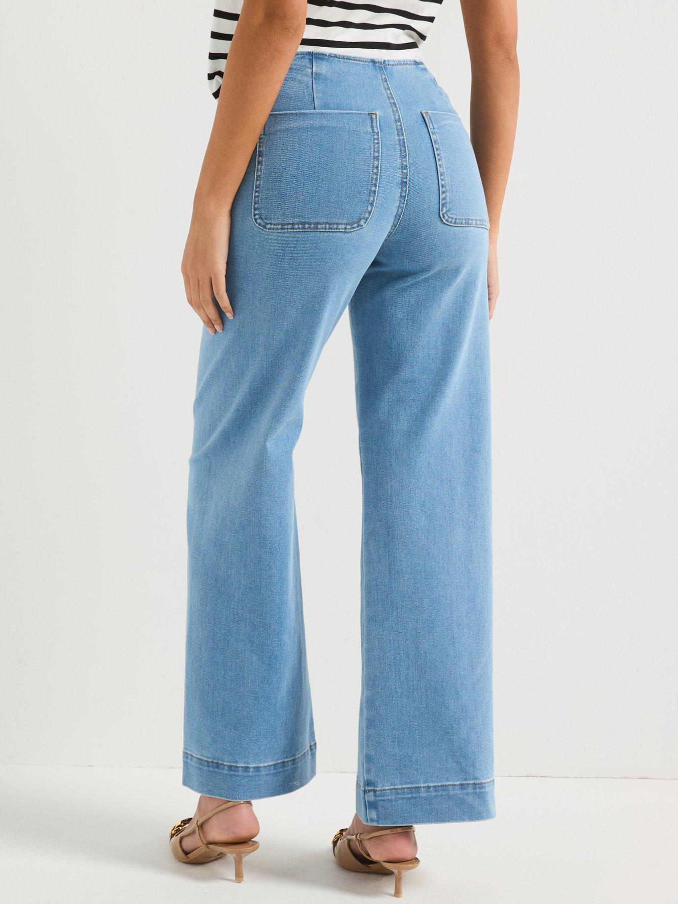 Image 2 of 4 of Only High Waist Pocket Denim Jeans - Blue