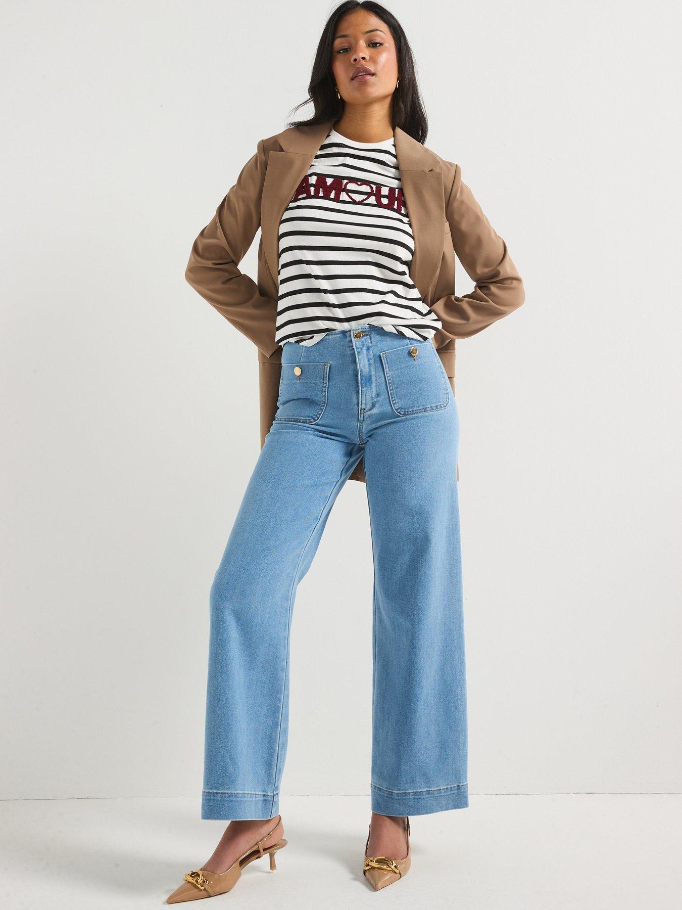 Image 3 of 4 of Only High Waist Pocket Denim Jeans - Blue