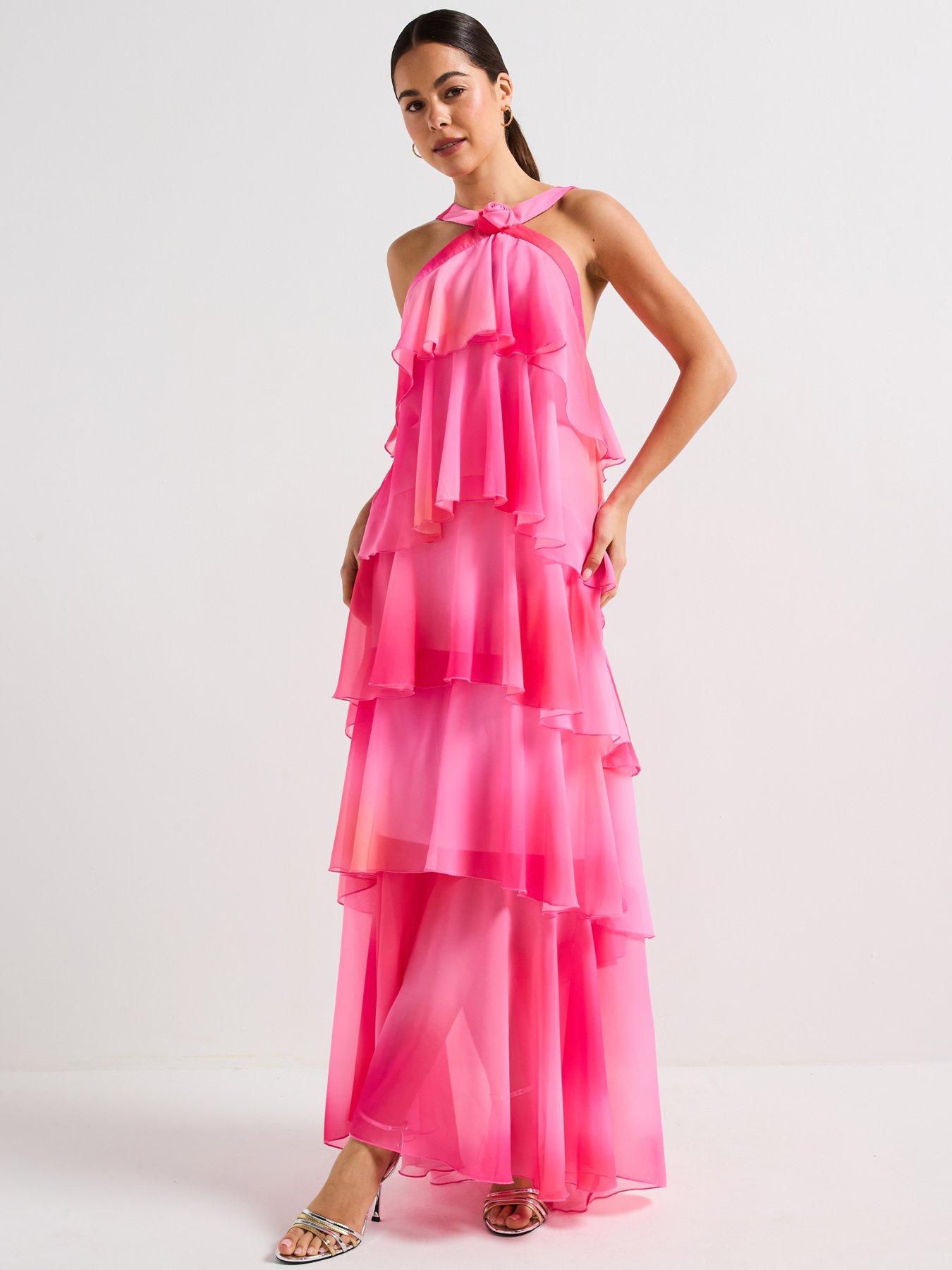 Vero Moda Ruffle Halter Neck Maxi Dress - Multi