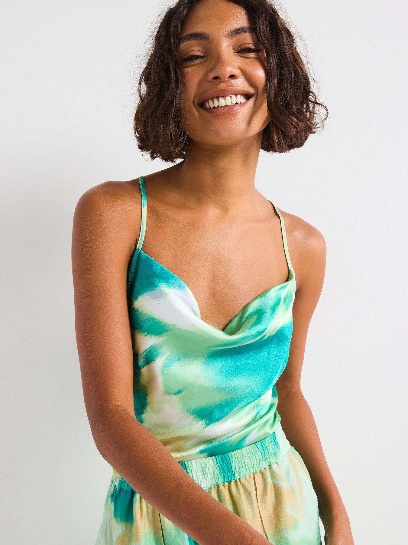 undefined Draped Neck Top - Multi
