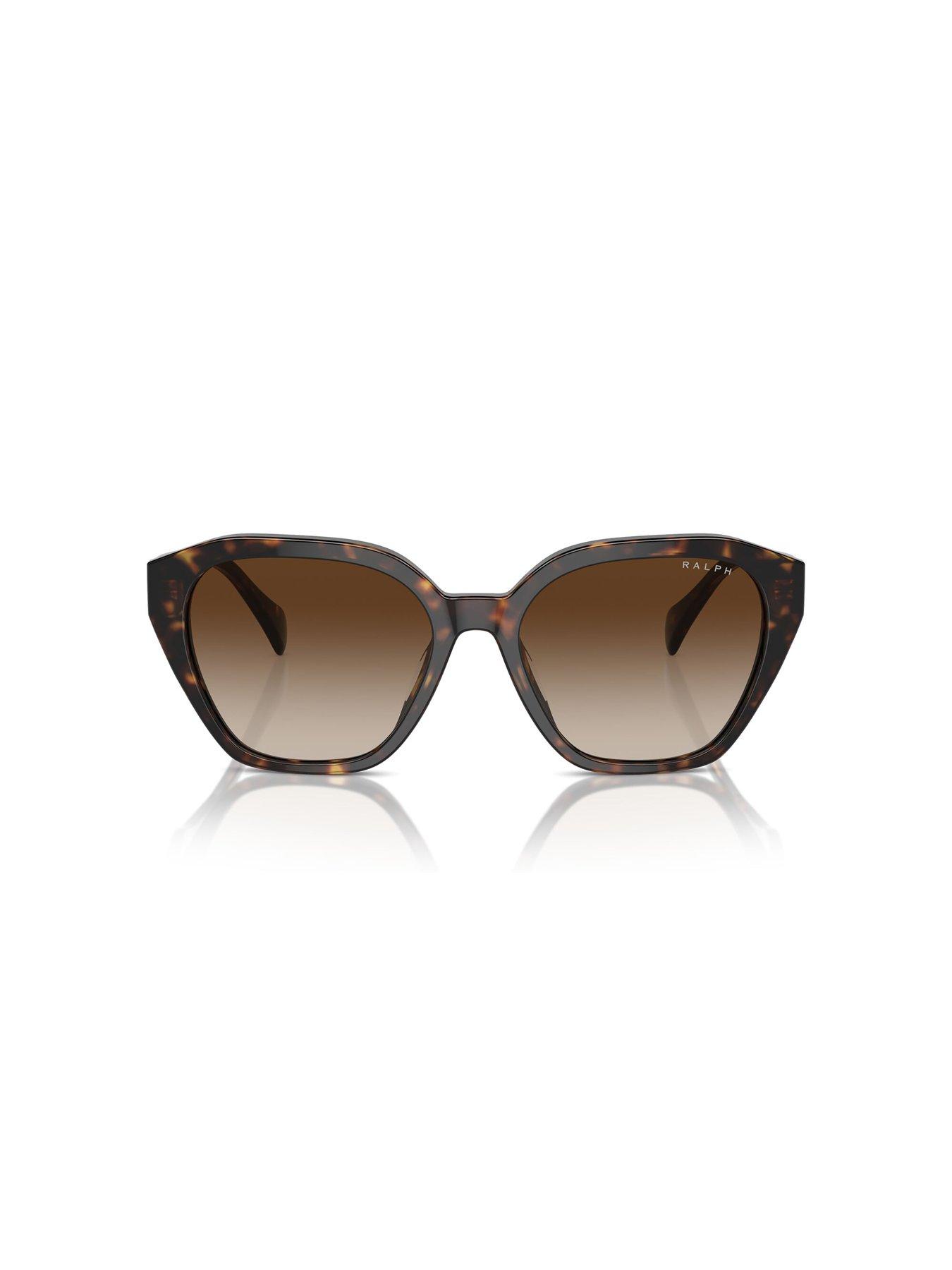 Image 3 of 4 of Ralph 0ra5315u Cat Eye Sunglasses Shiny Dark Havana Frame With Gradient Brown Lens