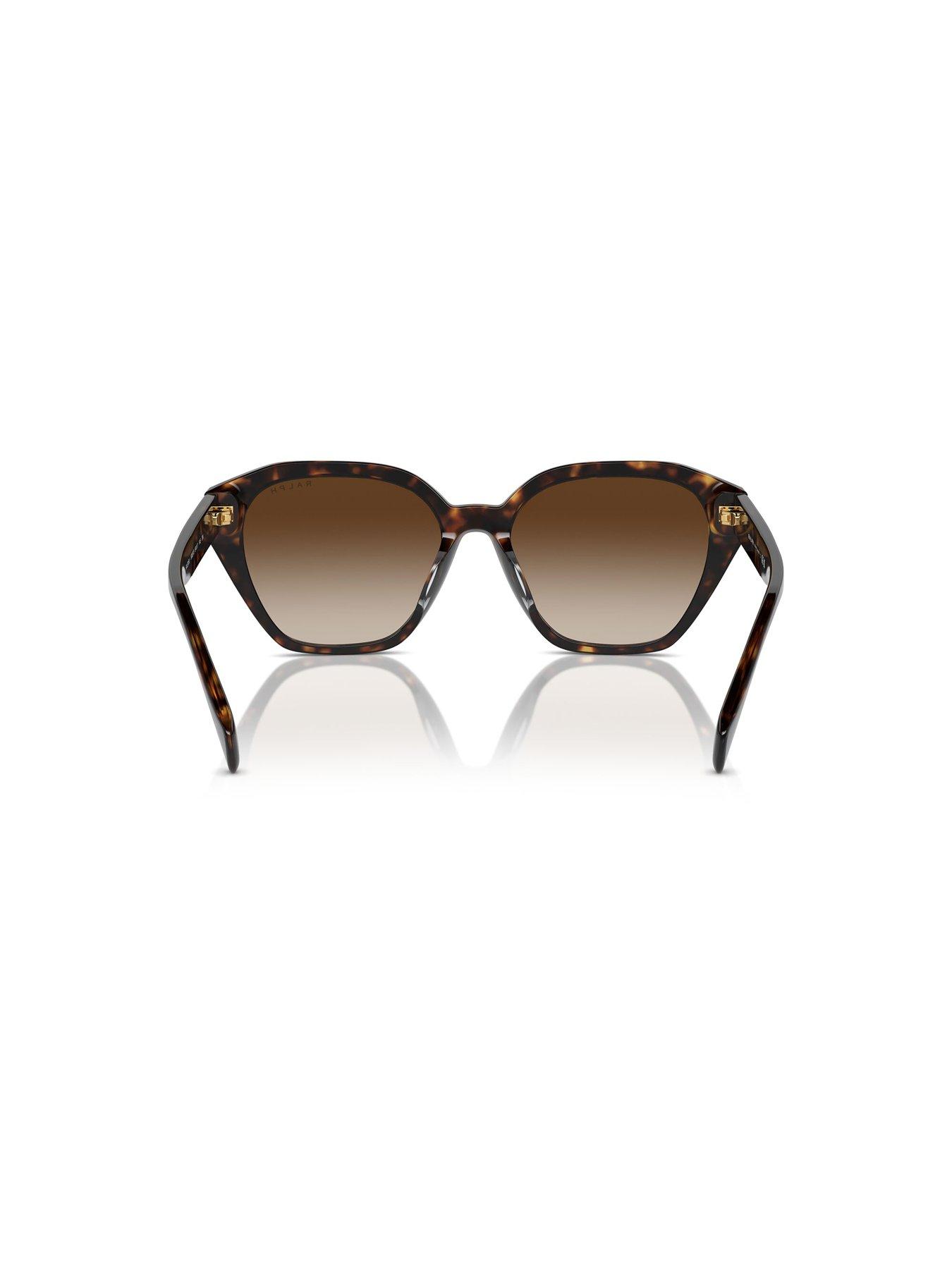 Image 4 of 4 of Ralph 0ra5315u Cat Eye Sunglasses Shiny Dark Havana Frame With Gradient Brown Lens