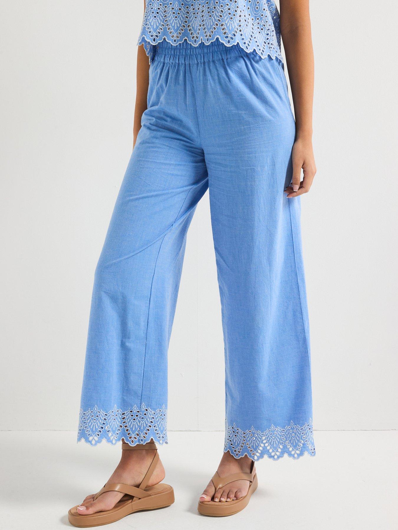 Only: Embelished Trouser - Blue