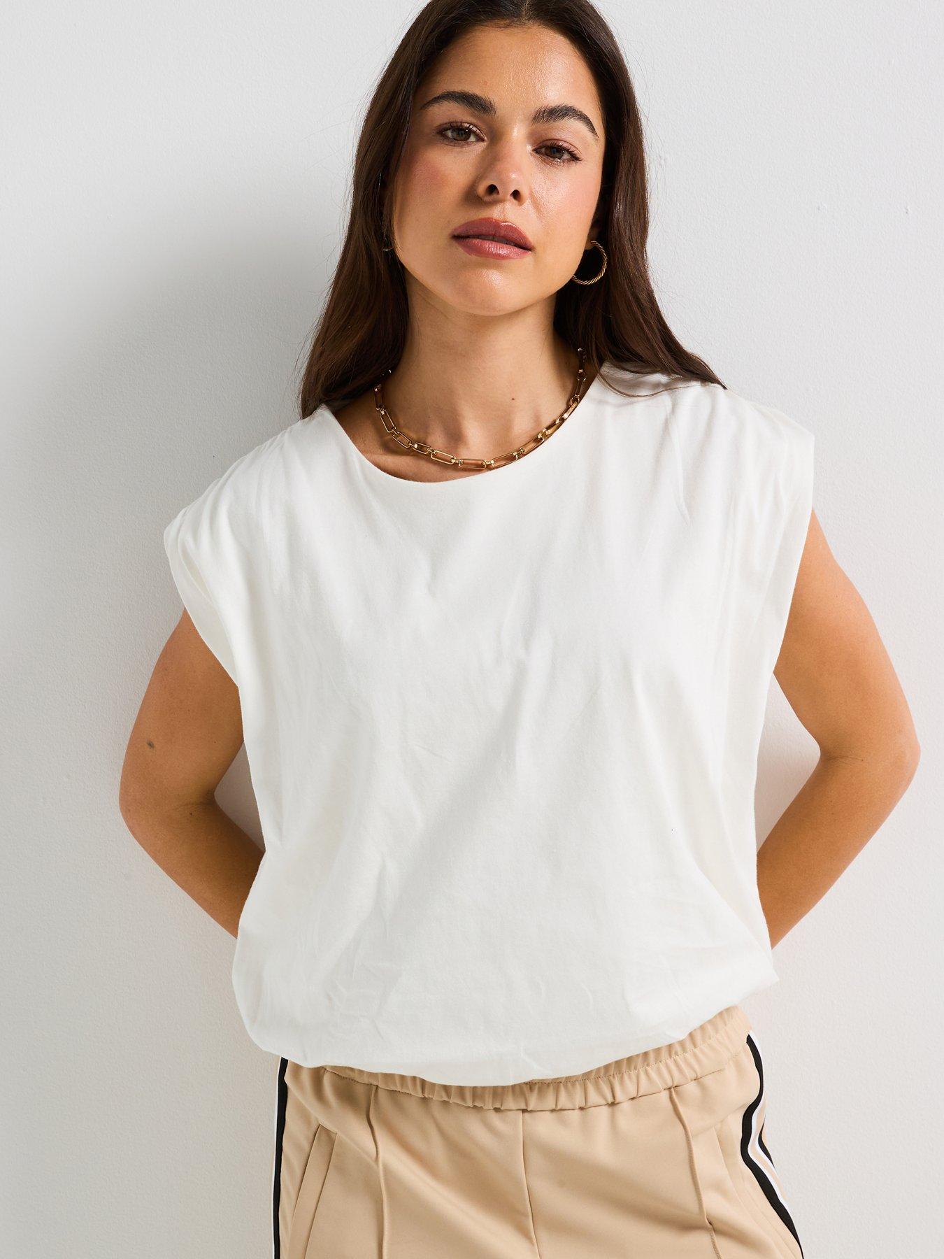 undefined Short Sleeve Bubble Top - Multi