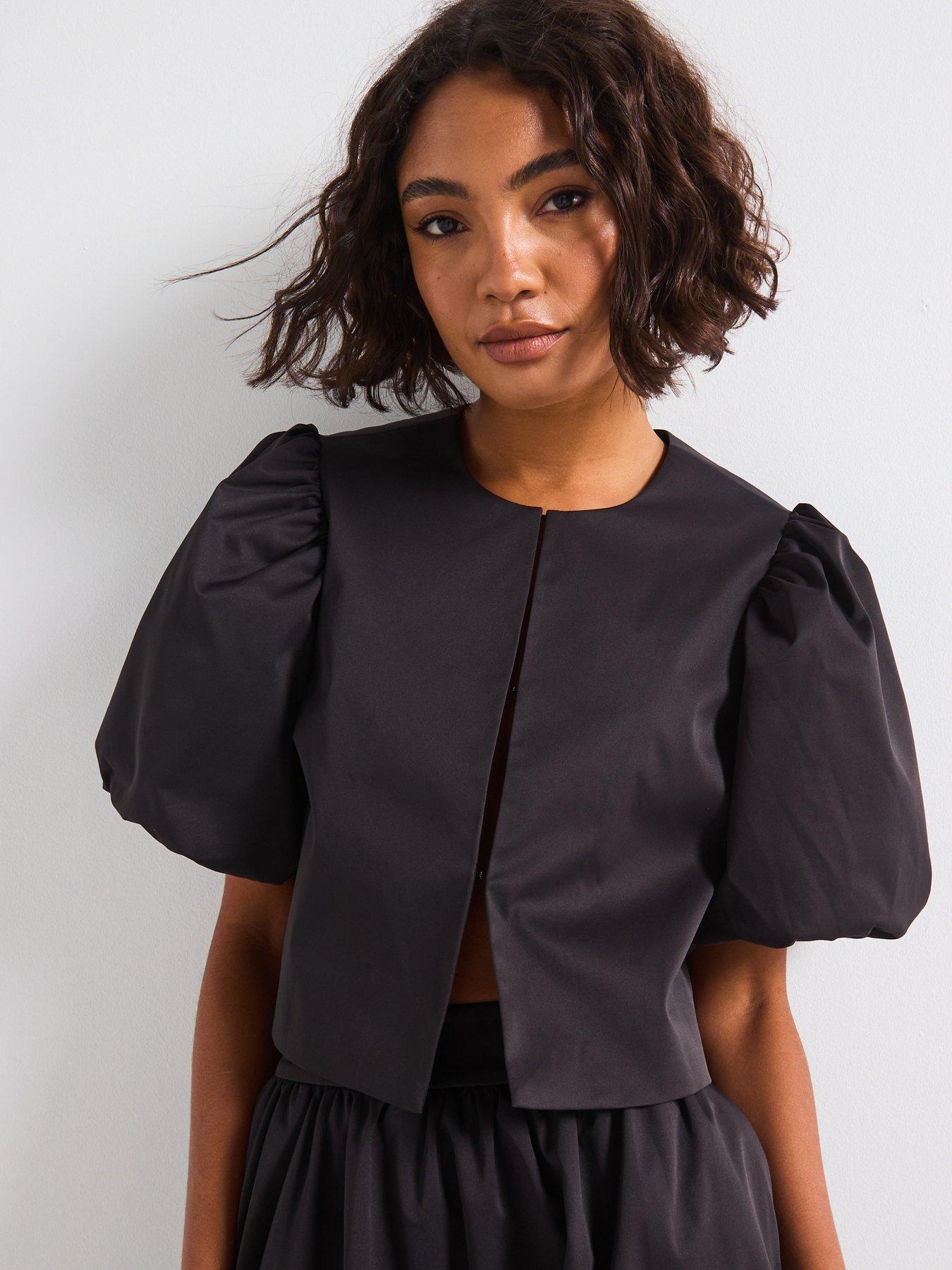 Image 4 of 6 of Rouge Round Neck Short Sleeve Jacket - Grey