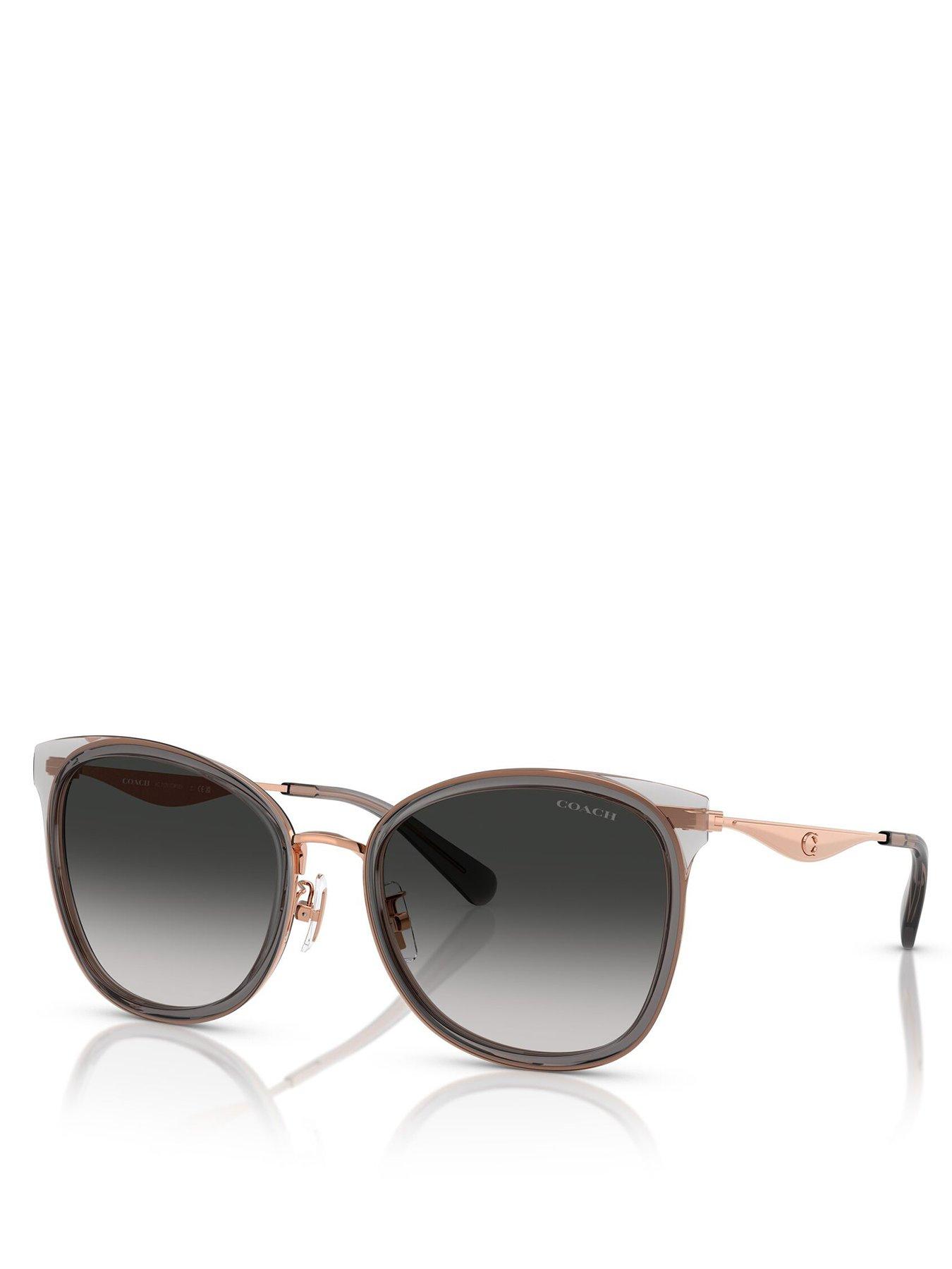 COACH 0HC7170 Square Sunglasses - Rose Gold/Dark Grey