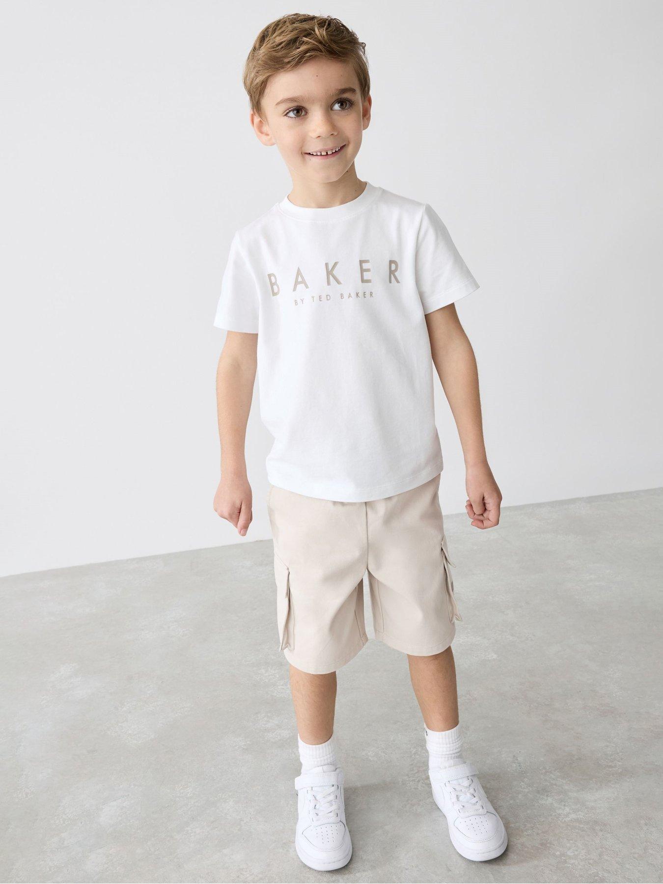 Image 3 of 6 of Ted Baker Boys Shacket & Tshirt Set - Stone