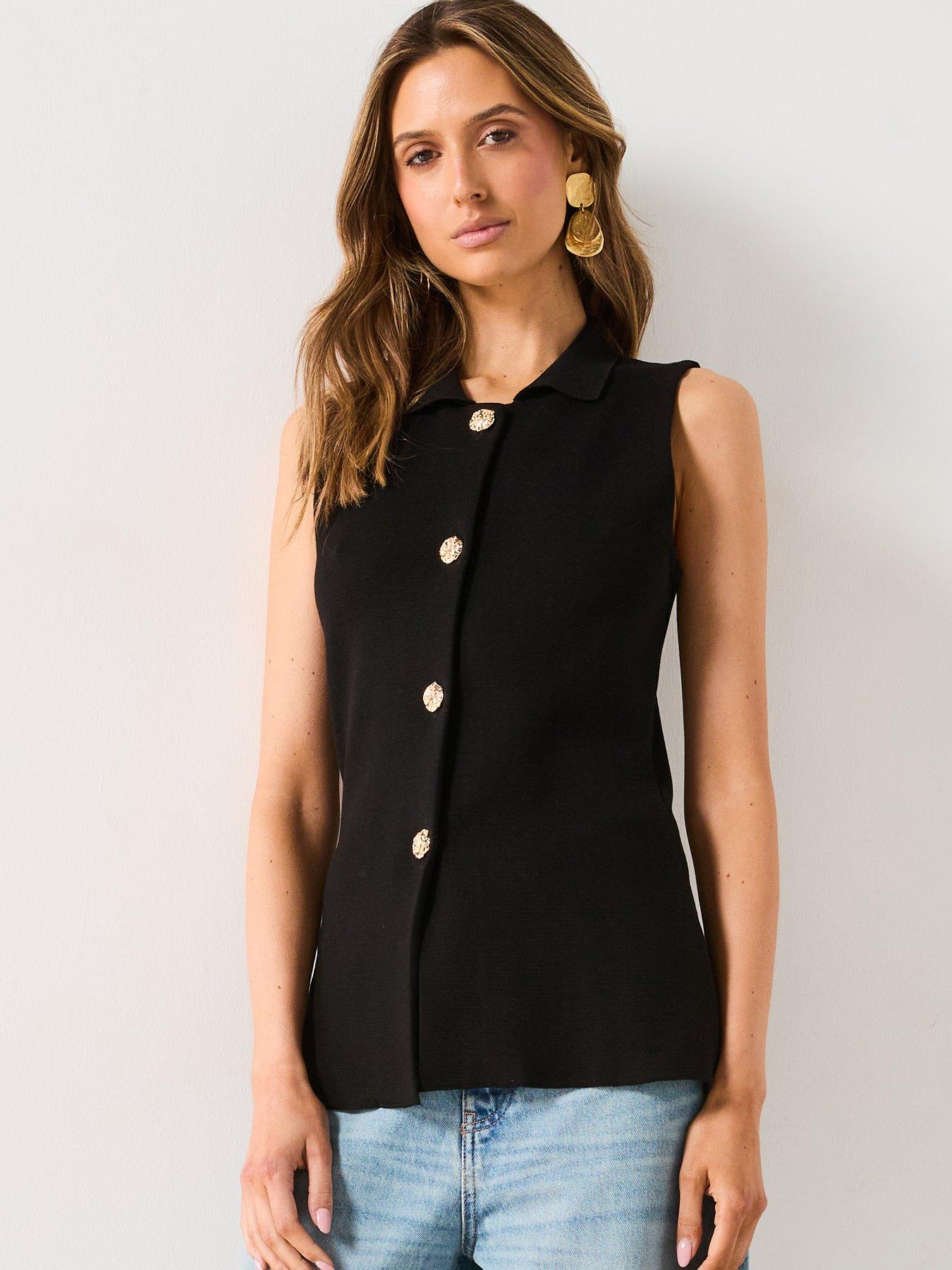 Waistcoat Knitted Vest Mango Knitted Waistcoat With Jewel Buttons