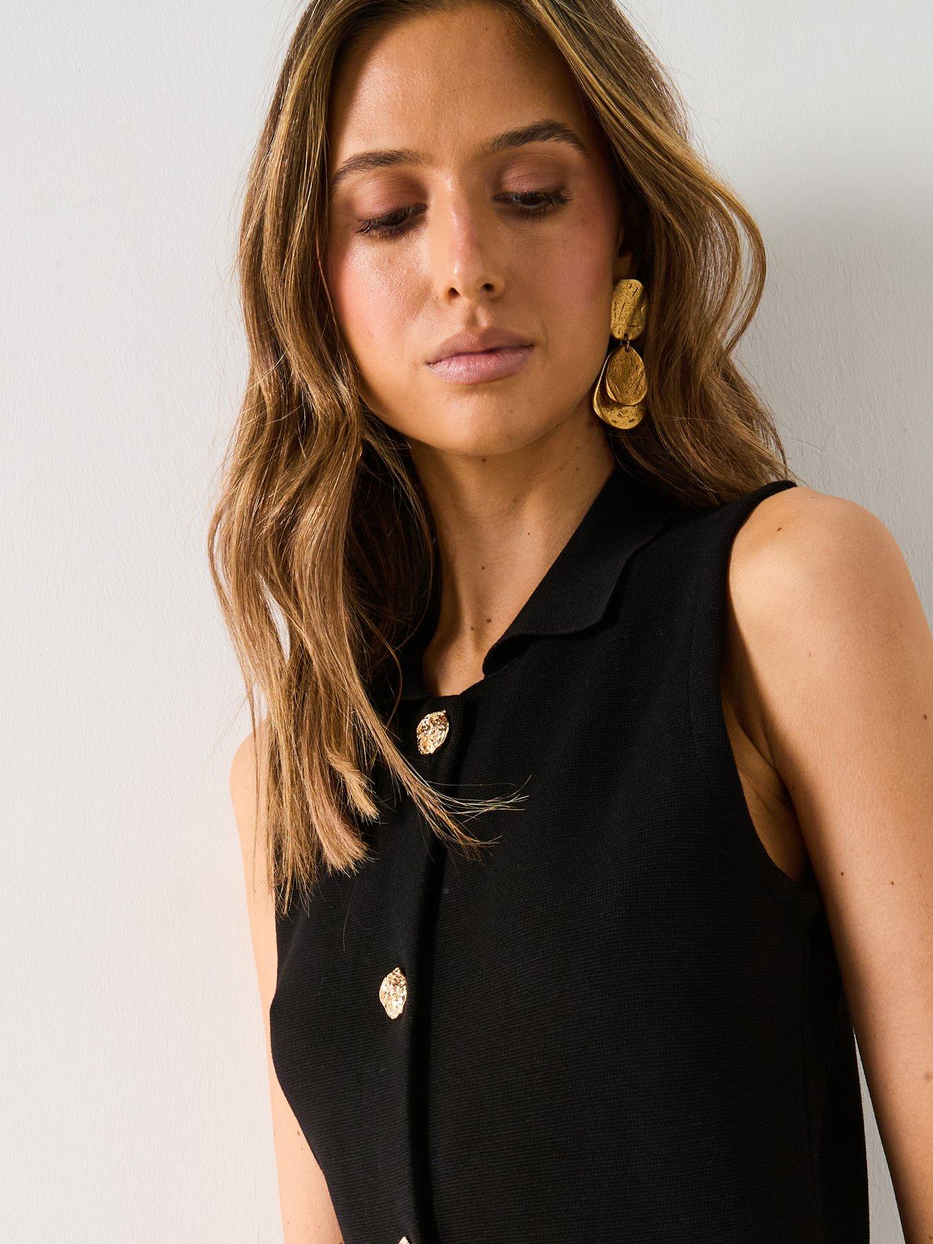 Mango Knitted Waistcoat With Jewel Buttons Very