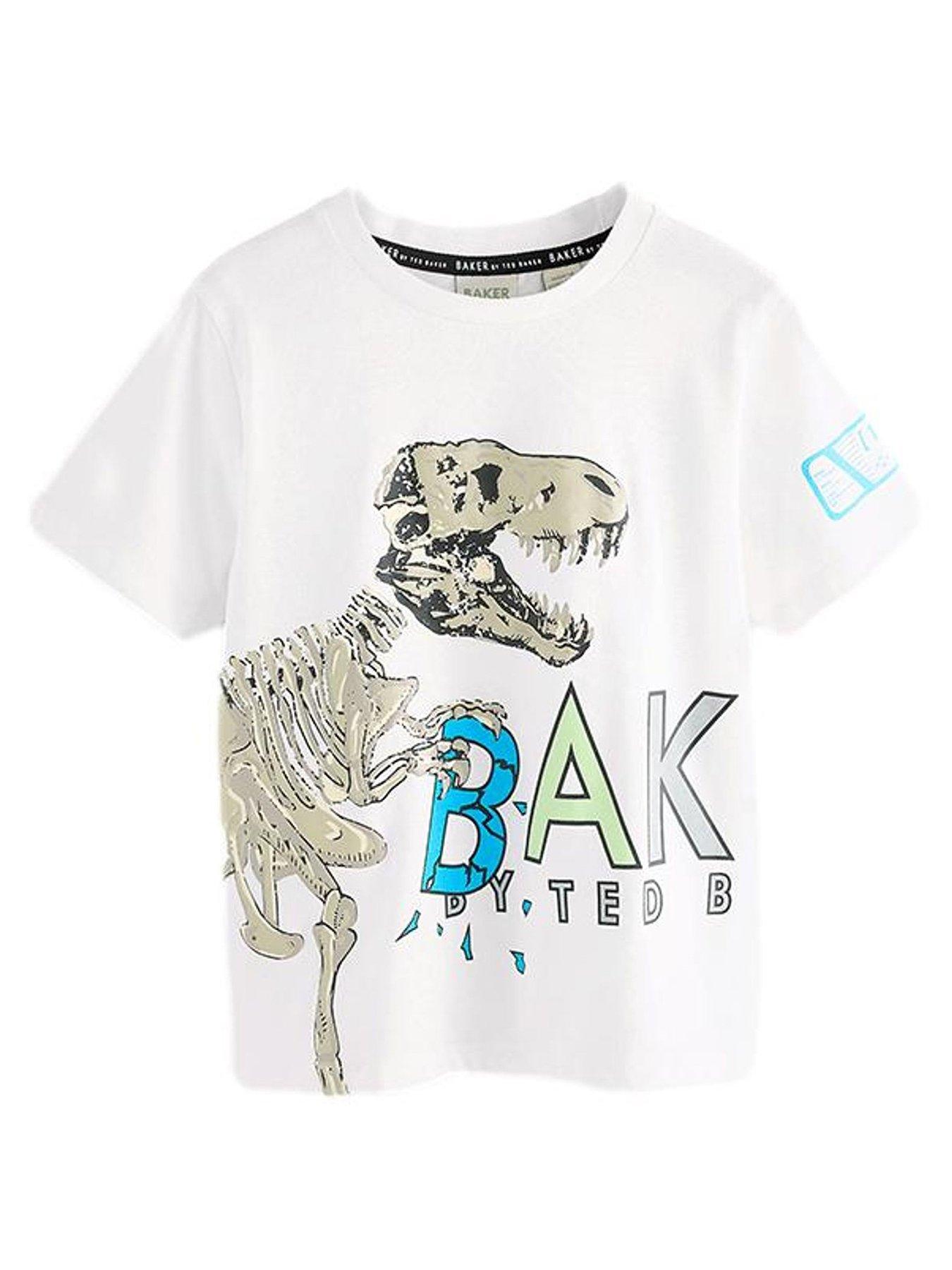Image 1 of 5 of Ted Baker Boys Dinosaur Wrap T-Shirt - White