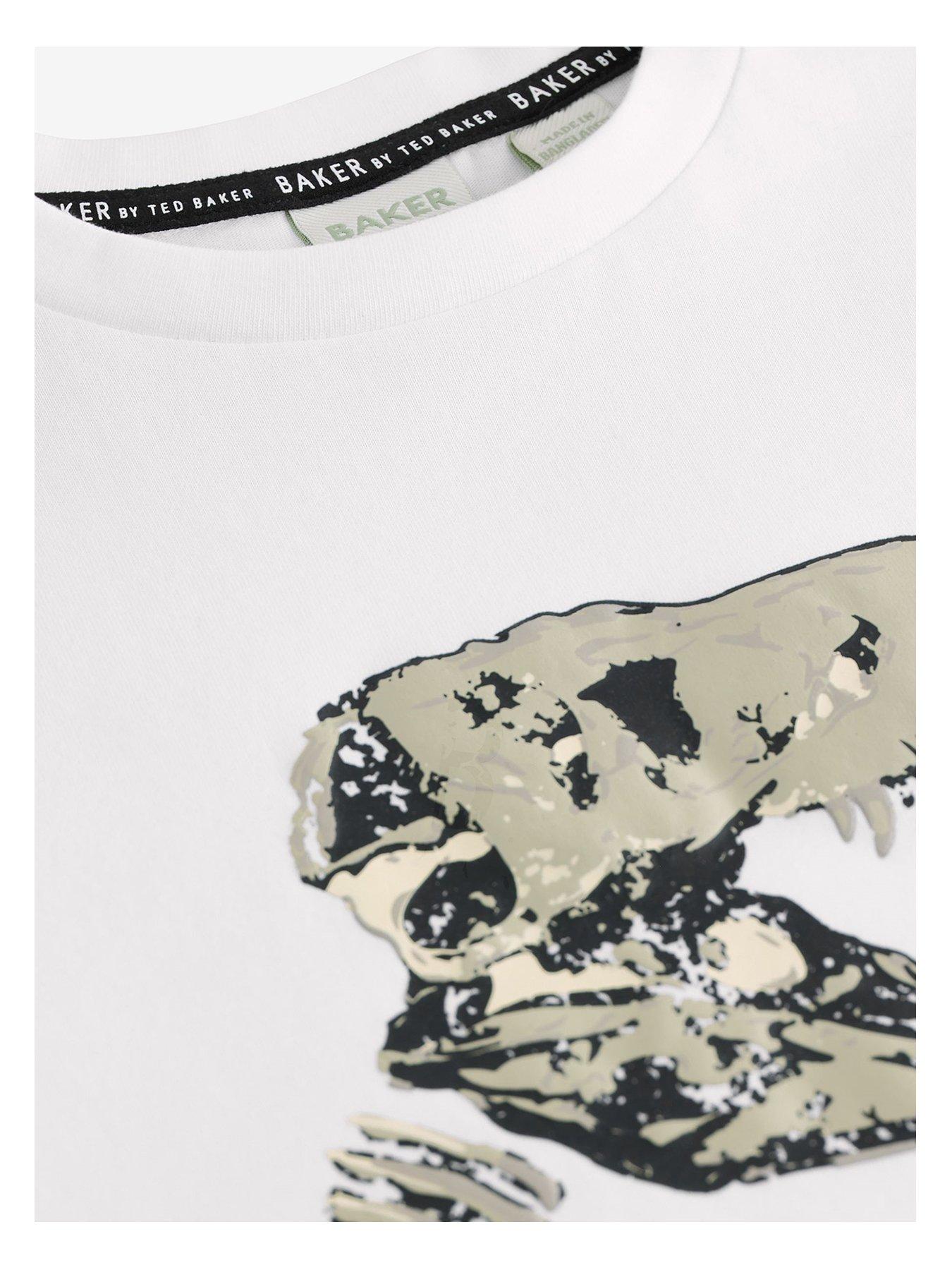 Image 3 of 5 of Ted Baker Boys Dinosaur Wrap T-Shirt - White