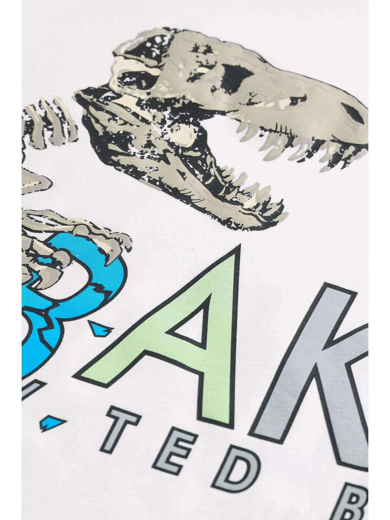Image 4 of 5 of Ted Baker Boys Dinosaur Wrap T-Shirt - White