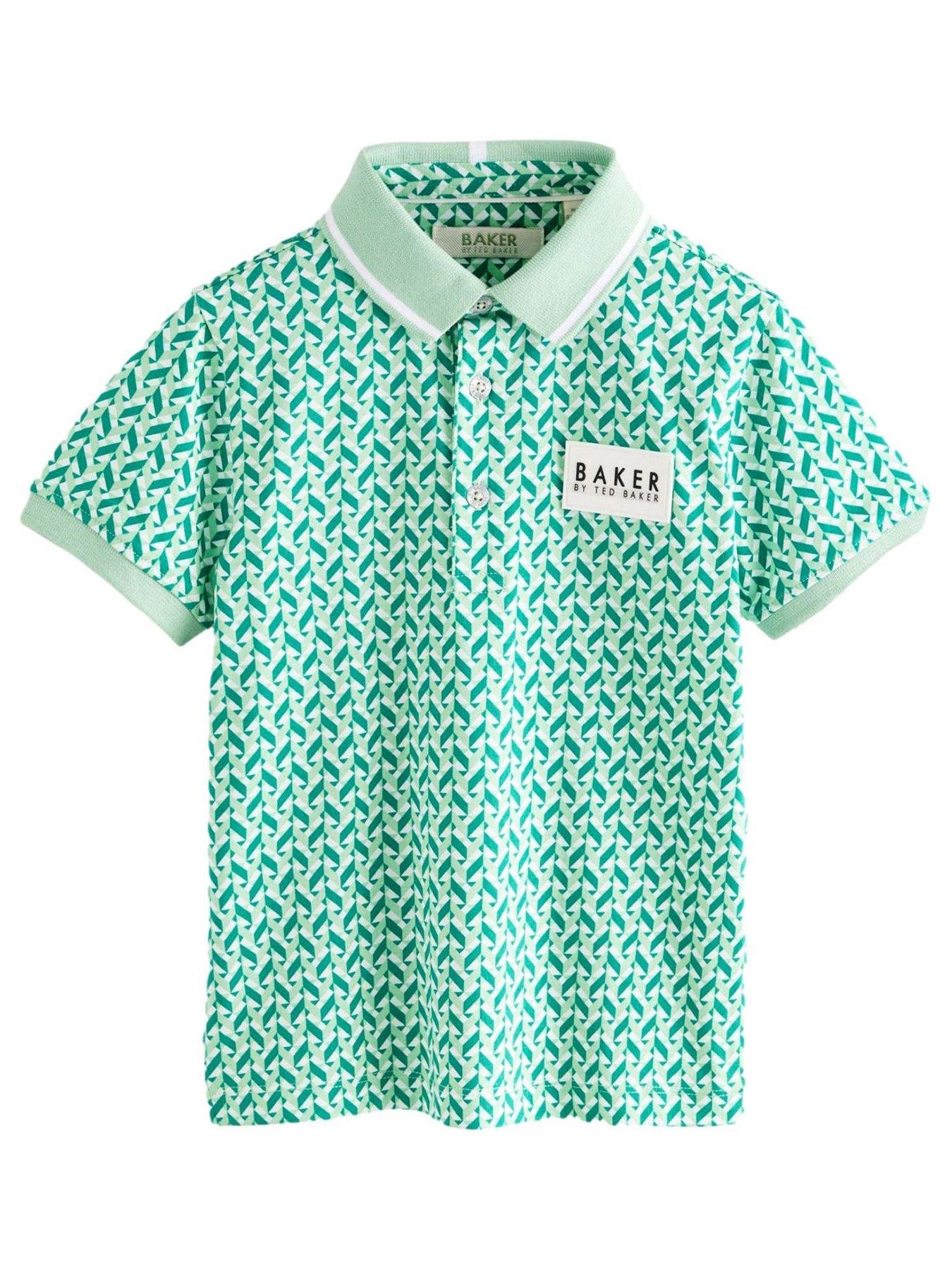 undefined Geometric Print Polo Shirt - Green