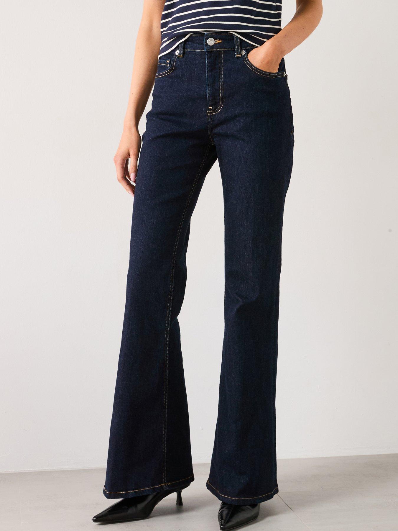 undefined Flare Jeans Mid Rise Rinse Wash