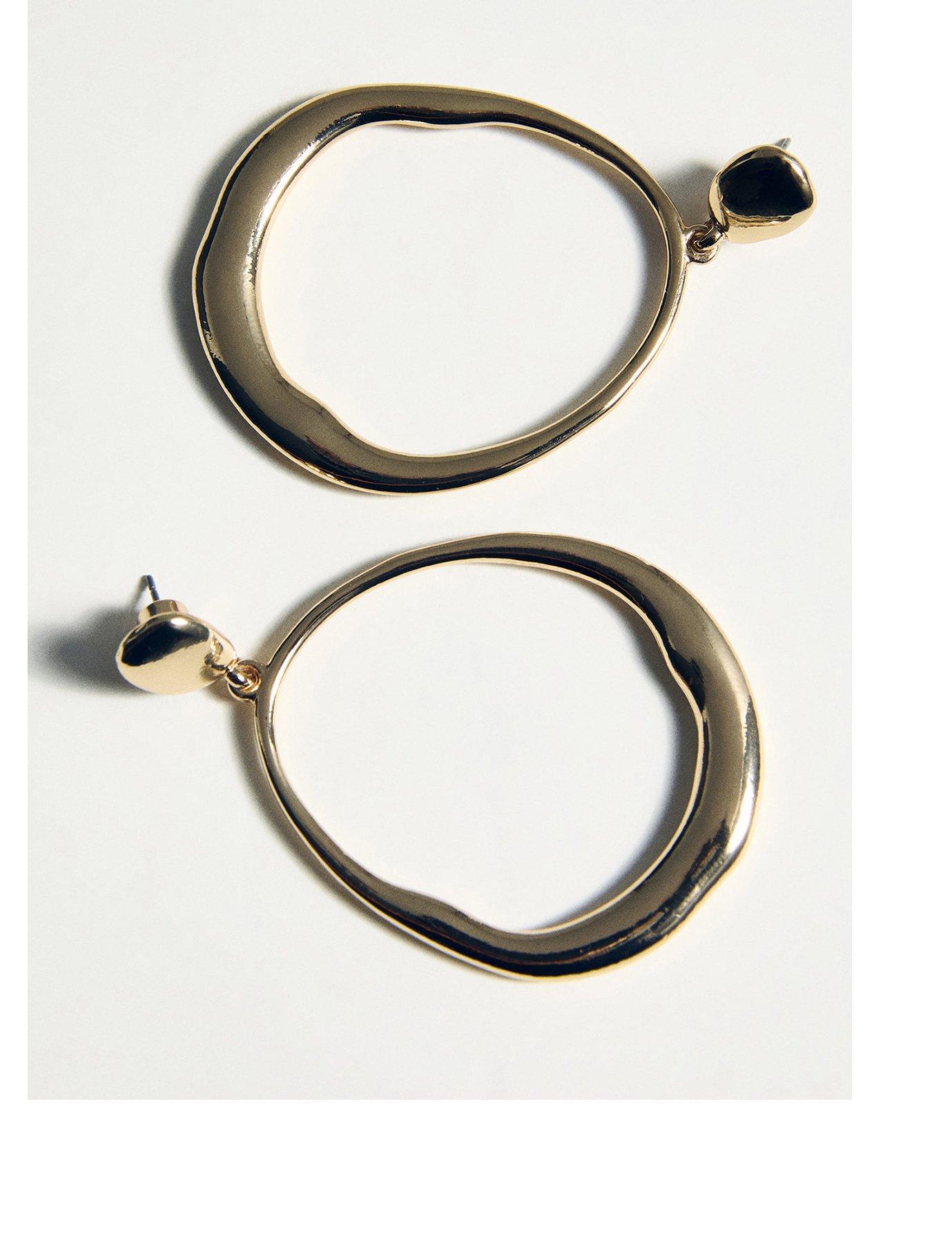 undefined Hoop Pendant Earrings - Gold