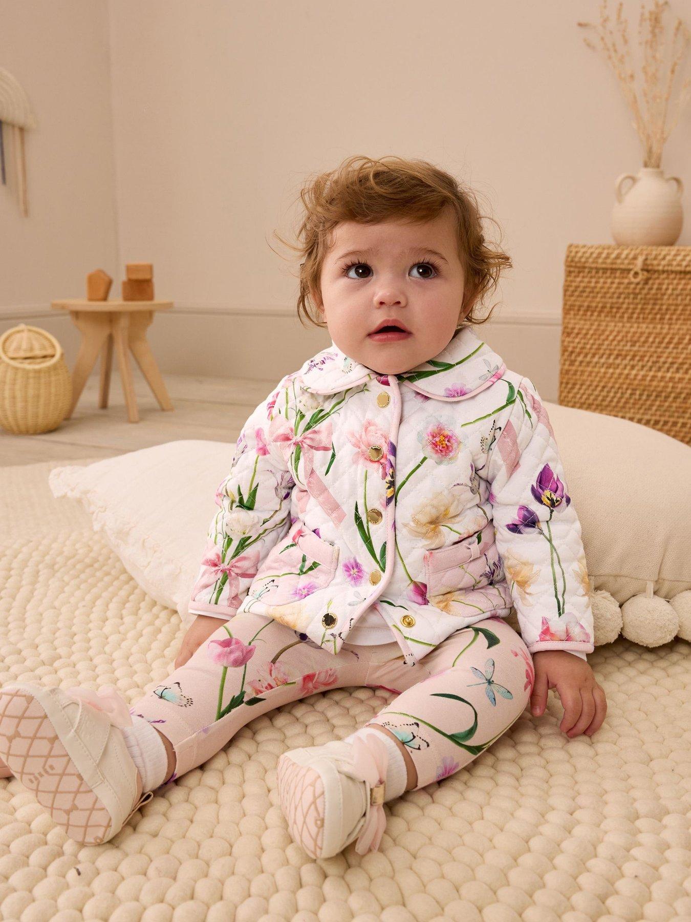undefined Baby Quilted Print Jacket - White