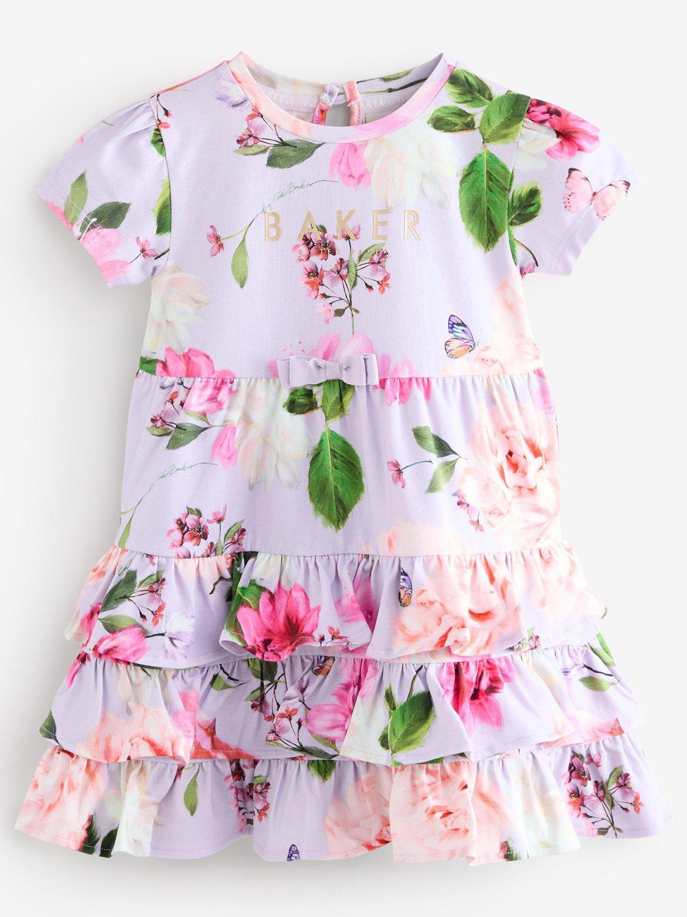 Image of Ted Baker Girls Floral Dress - Purple
