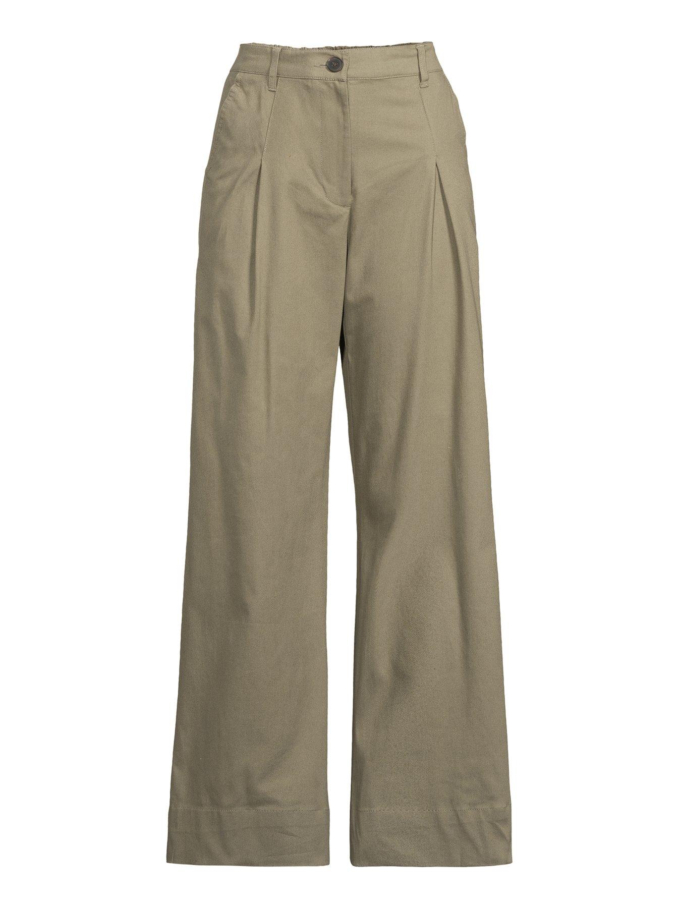 Image 7 of 7 of The Very Collection Pleat Top Wide Leg Casual Trouser - Khaki