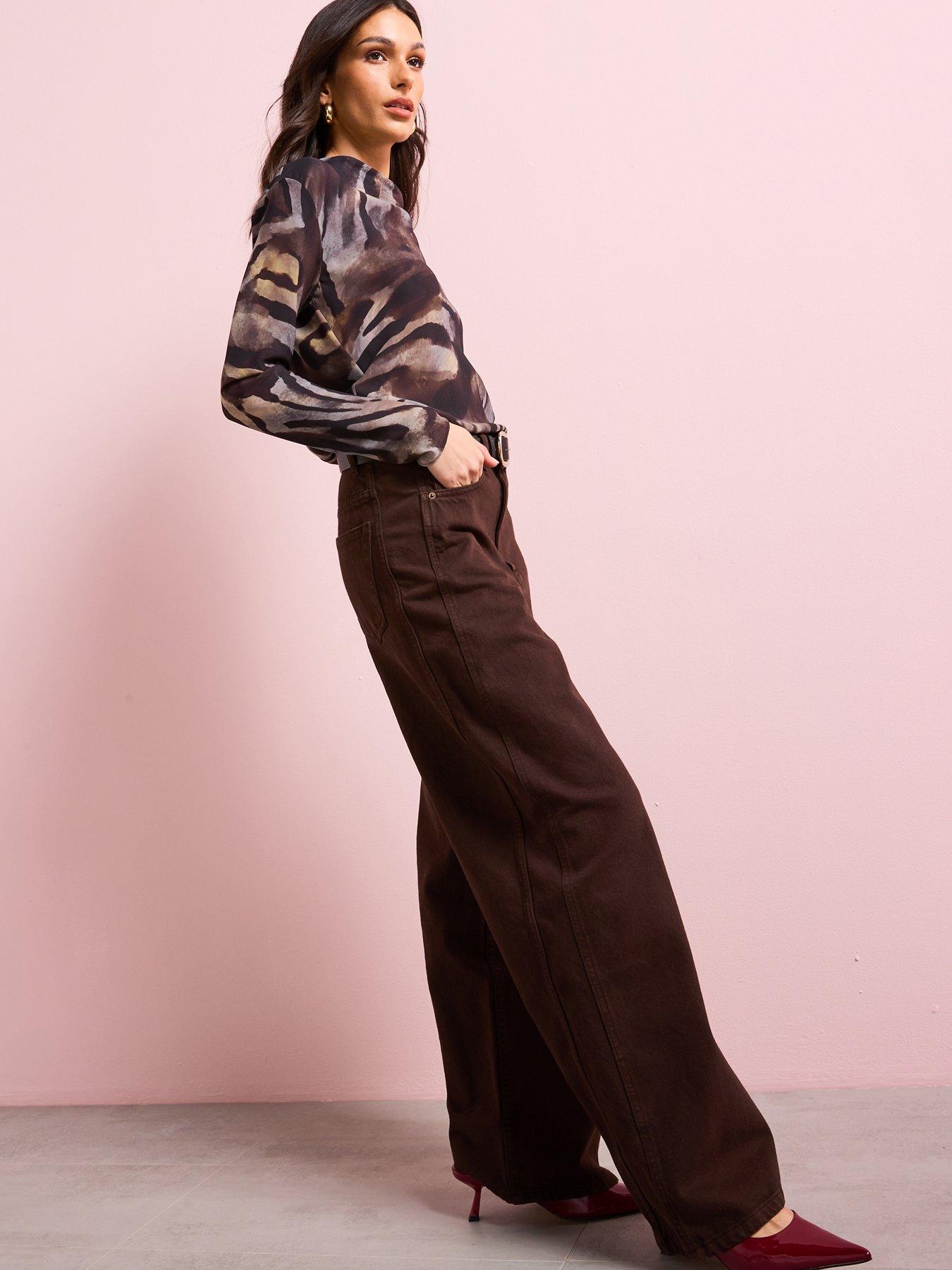 Image 5 of 5 of Mango Zebra Satin Blouse - Brown