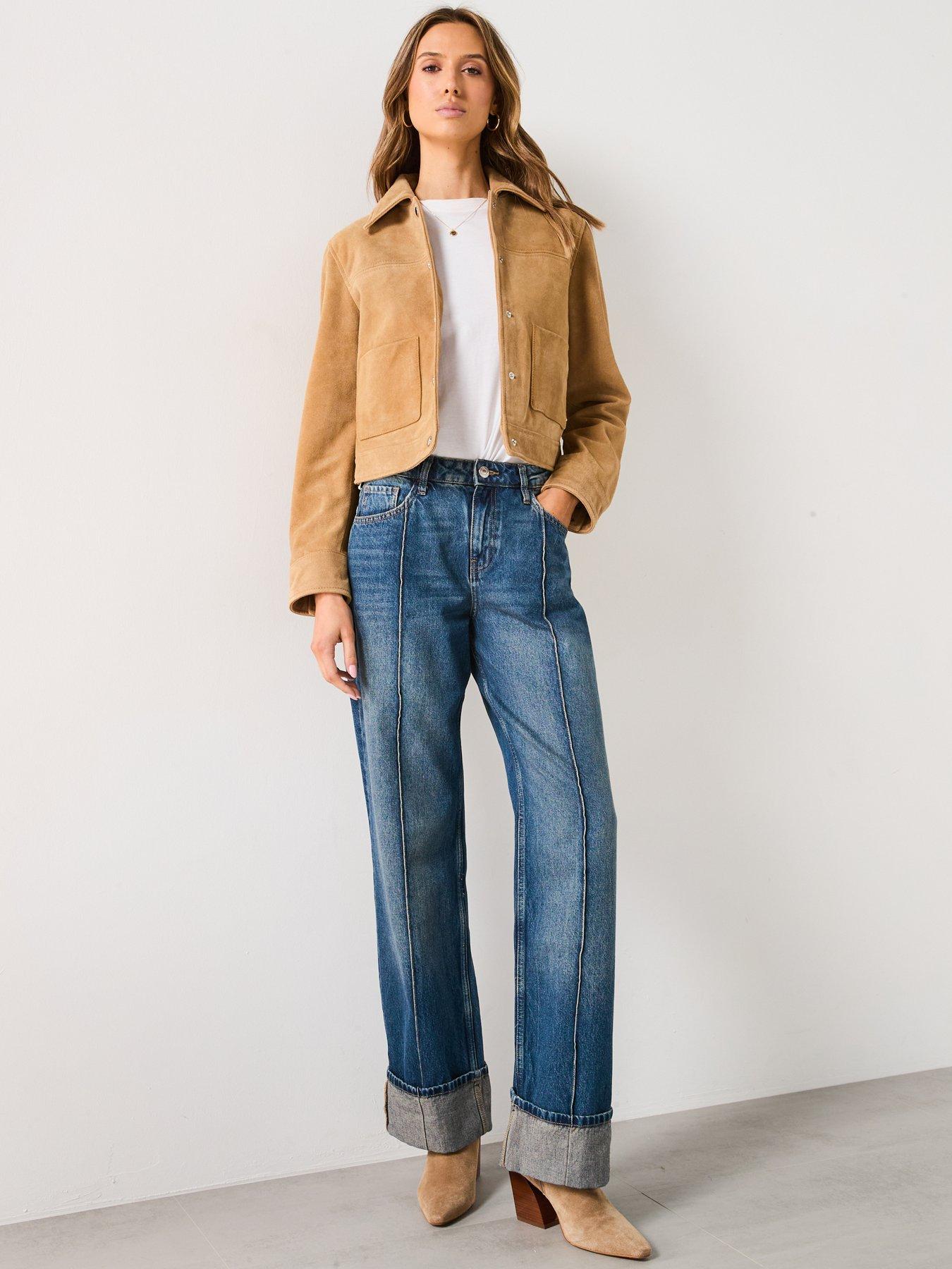 Image 3 of 5 of Mango Suede Pocket Jacket - Brown