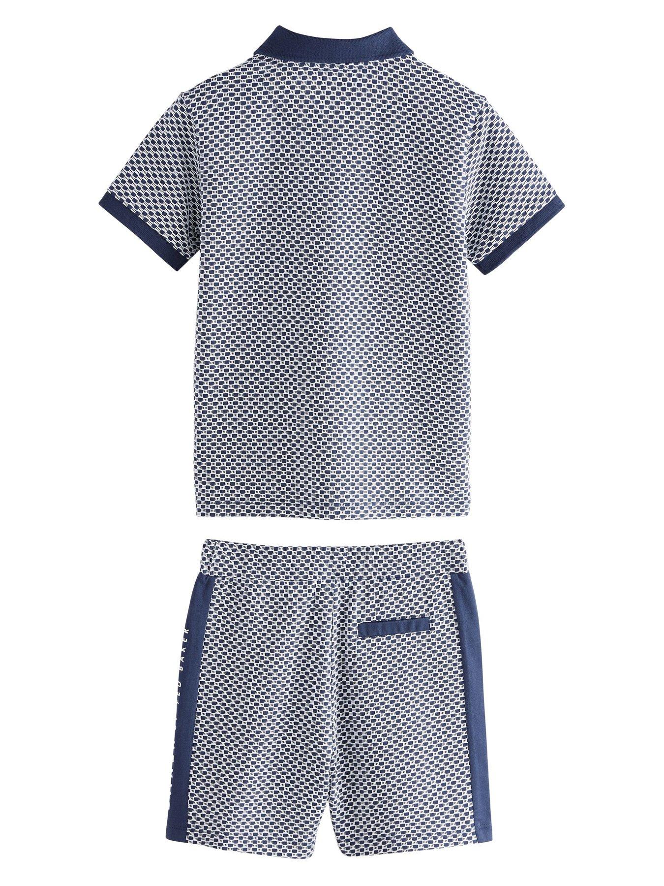 Image 2 of 4 of Ted Baker Polo Top &amp; Short Set - Navy
