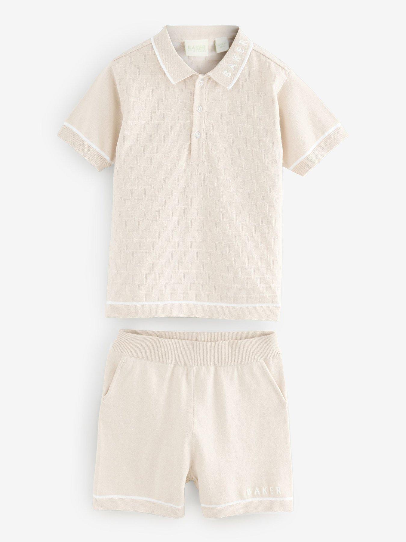 undefined Boys Top  &  Short Sets - Stone - Beige