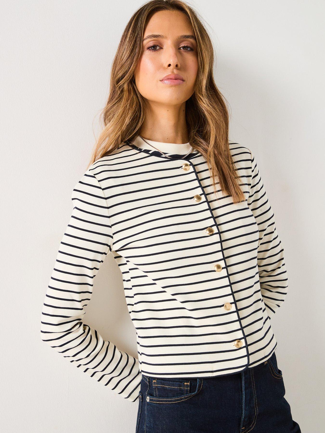undefined Stripped Knit Cardigan