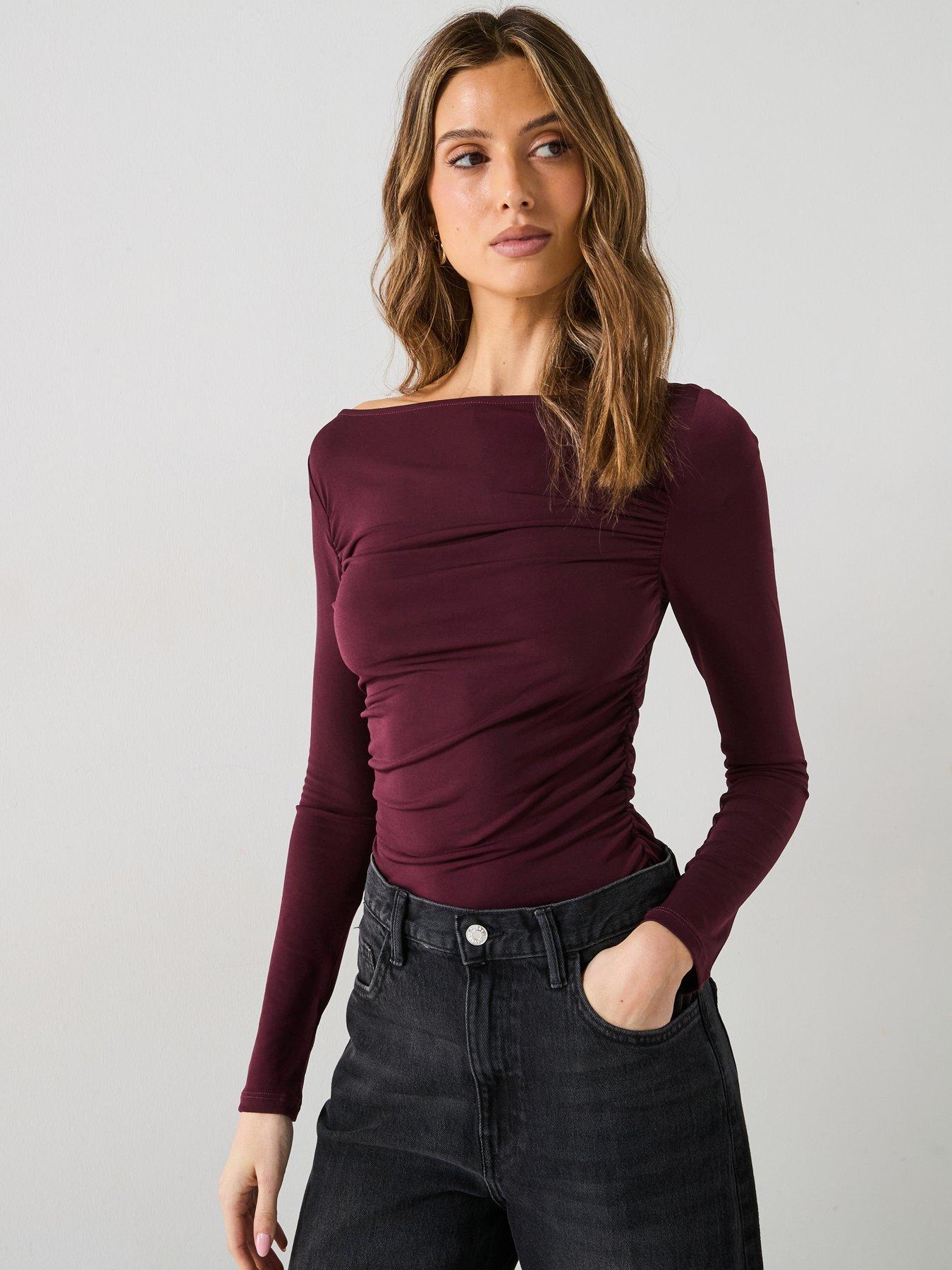 undefined Draped Fitted T Shirt
