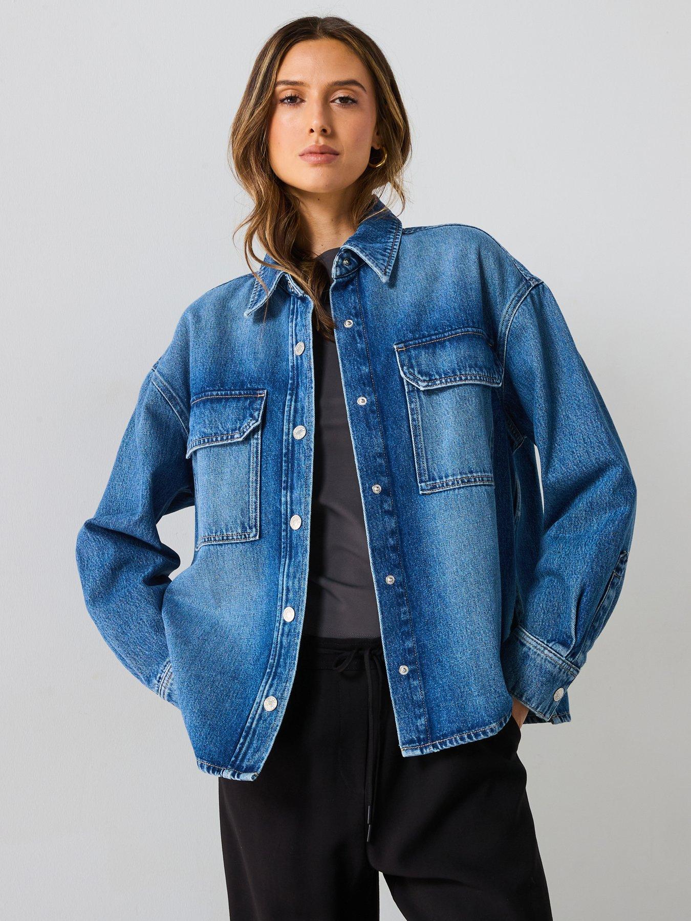 undefined Denim Overshirt Pockets - Blue
