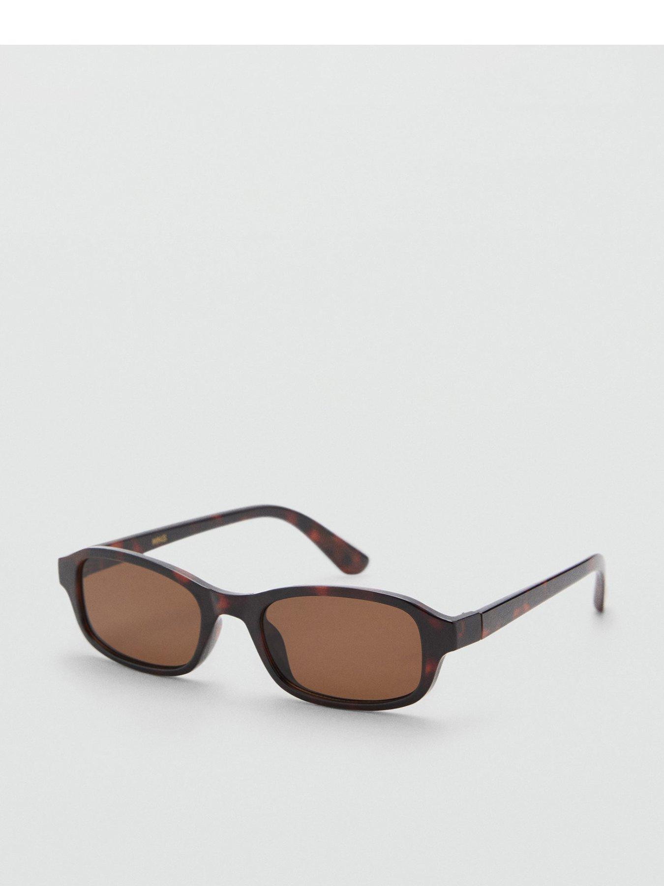 Rectangular Chocolate Brown Sunglasses main image 1