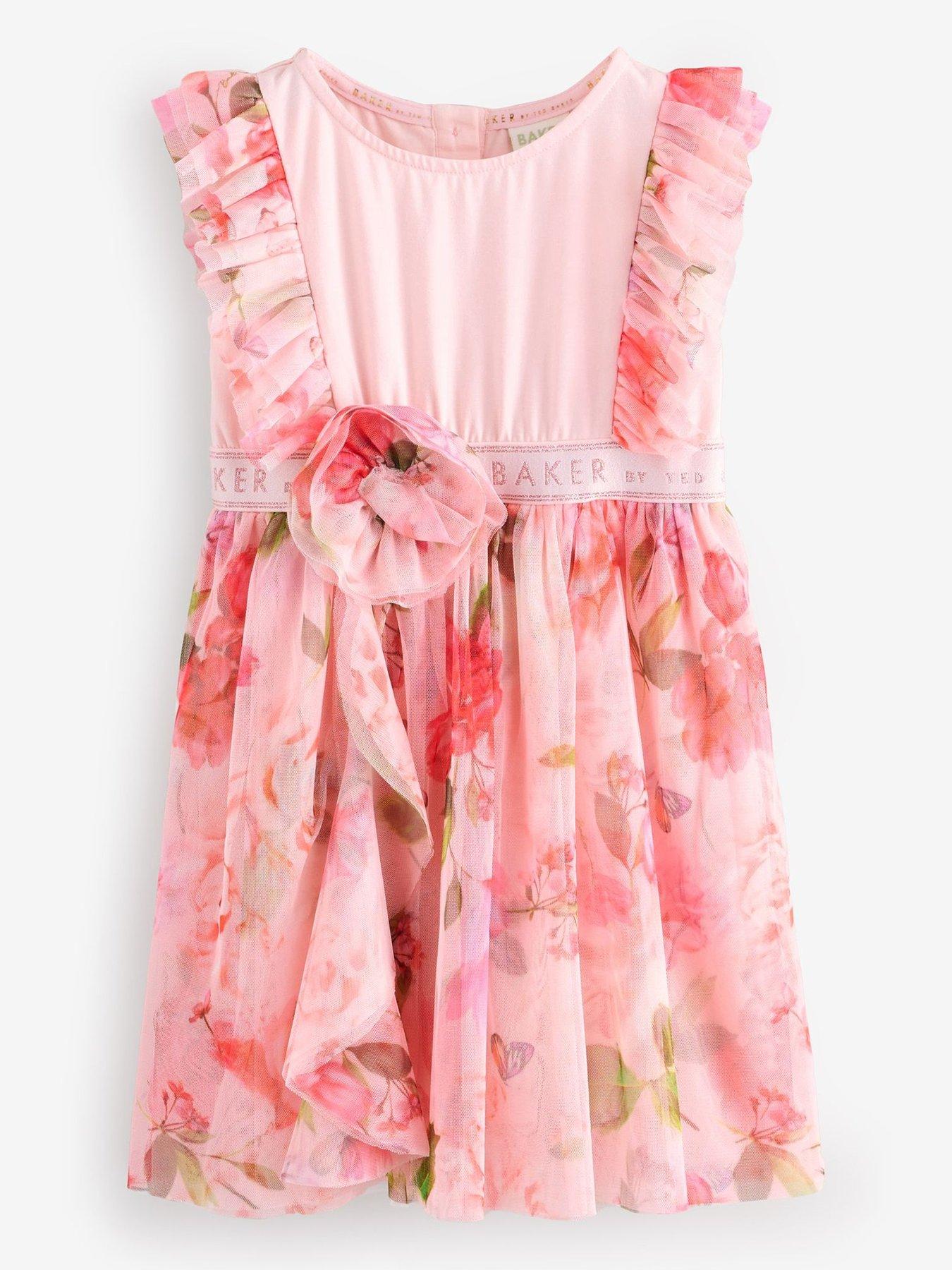 undefined Mesh Corsage Dress - Pink