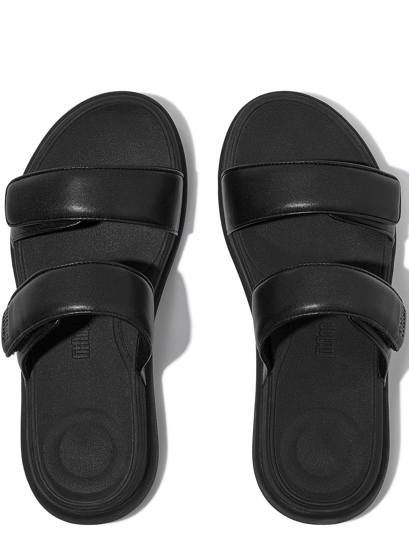 Image 3 of 6 of FitFlop F-mode Go 2 Bar Velcro Slide - All Black